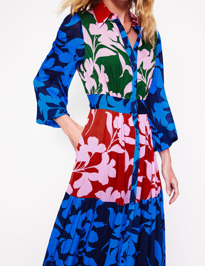 Occasion Maxi Shirt Dress-French Navy, Bloom Hotch-2