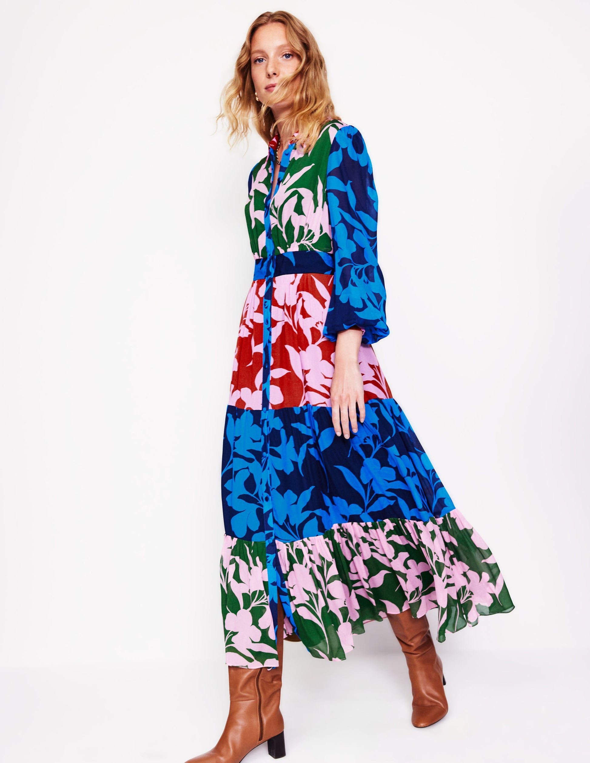 Occasion Maxi Shirt Dress-French Navy, Bloom Hotch-4