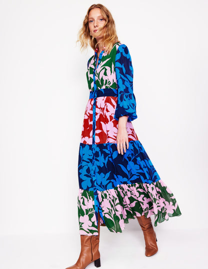 Occasion Maxi Shirt Dress-French Navy, Bloom Hotch-4