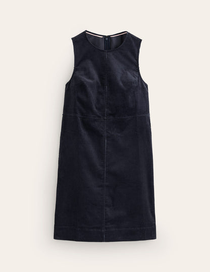 Pia Cord Shift Dress-Navy-5