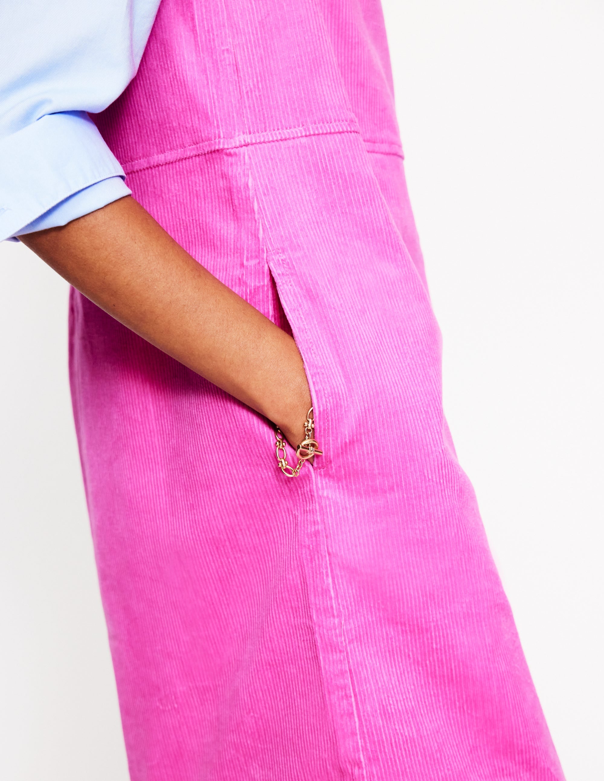 Pia Cord Shift Dress-Phlox Pink - Image 2