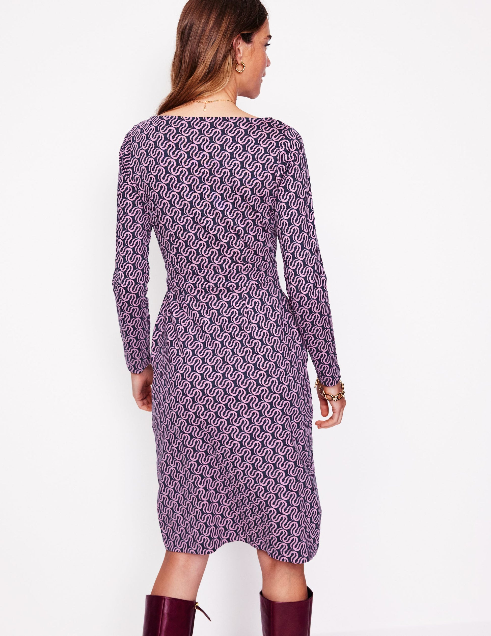 Florrie Long Sleeve Dress-Soft Lavender, Ribbon Wave-3