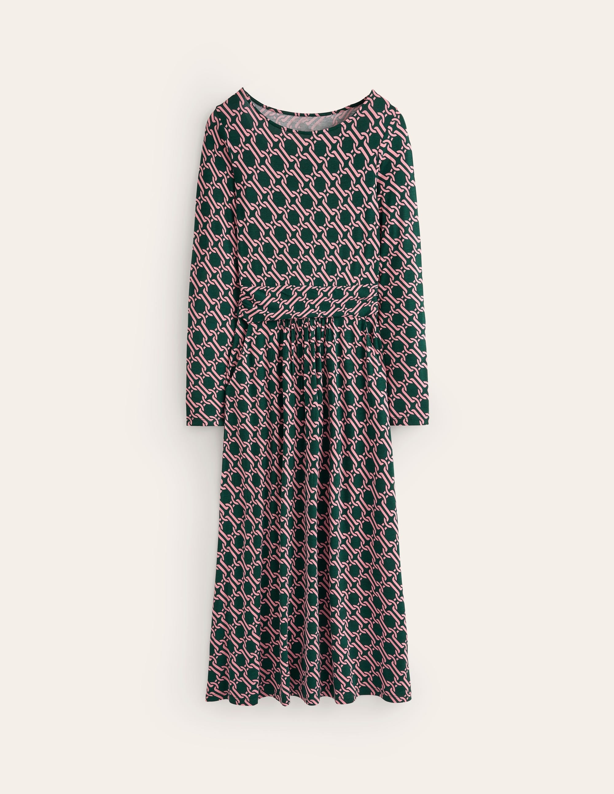 Amelie Long Sleeve Midi Dress-Glade, Chain Geo - Image 6