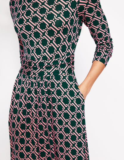 Amelie Long Sleeve Midi Dress-Glade, Chain Geo-2