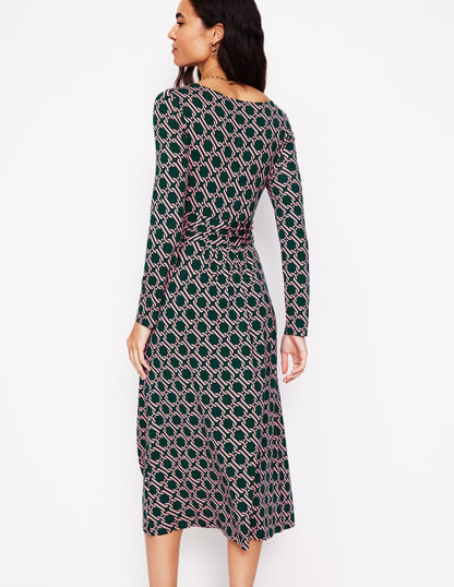 Amelie Long Sleeve Midi Dress-Glade, Chain Geo-3
