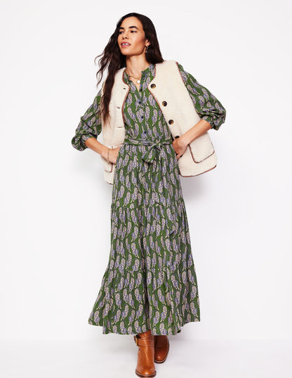 Alba Viscose Maxi Dress-Chive, Tiger-1