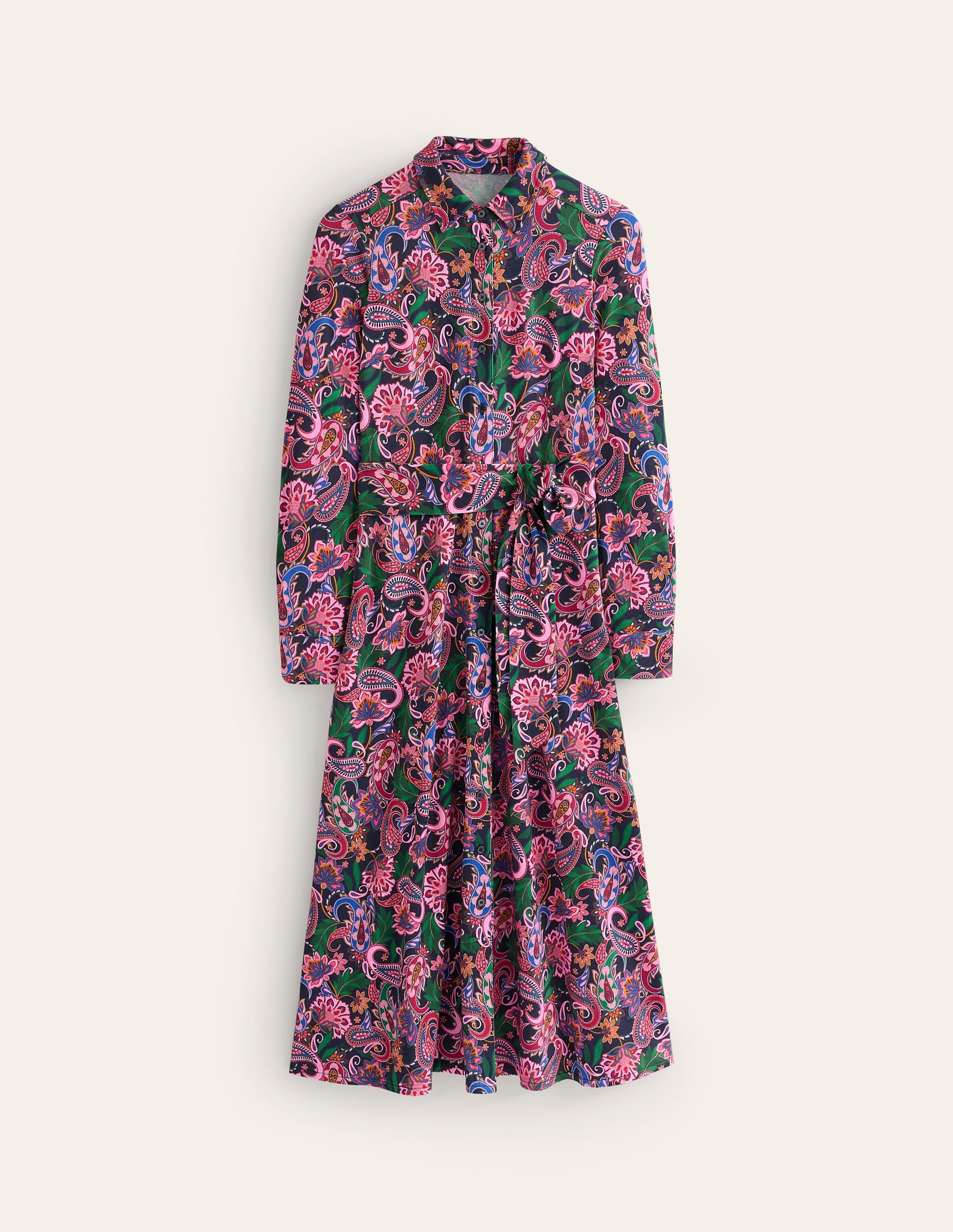 Marcia Jersey Shirt Dress-Multi, Paisley Fusion - Image 6