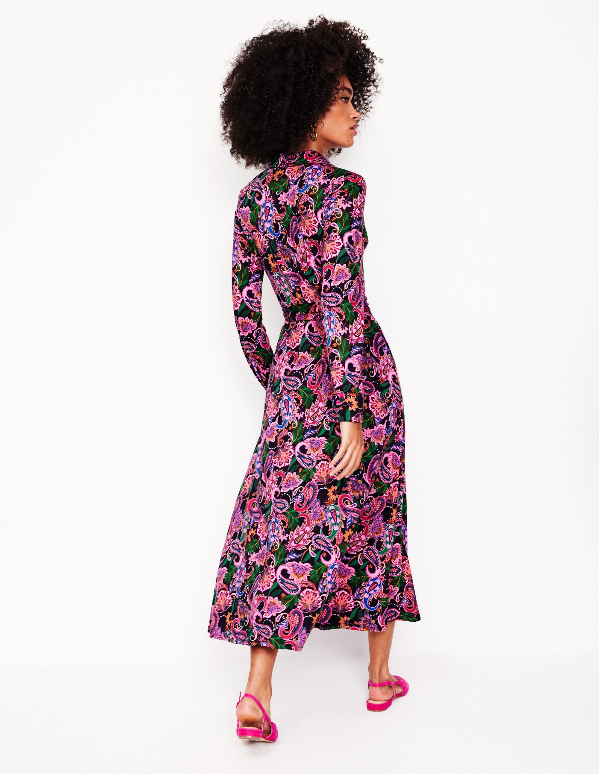 Marcia Jersey Shirt Dress-Multi, Paisley Fusion - Image 3