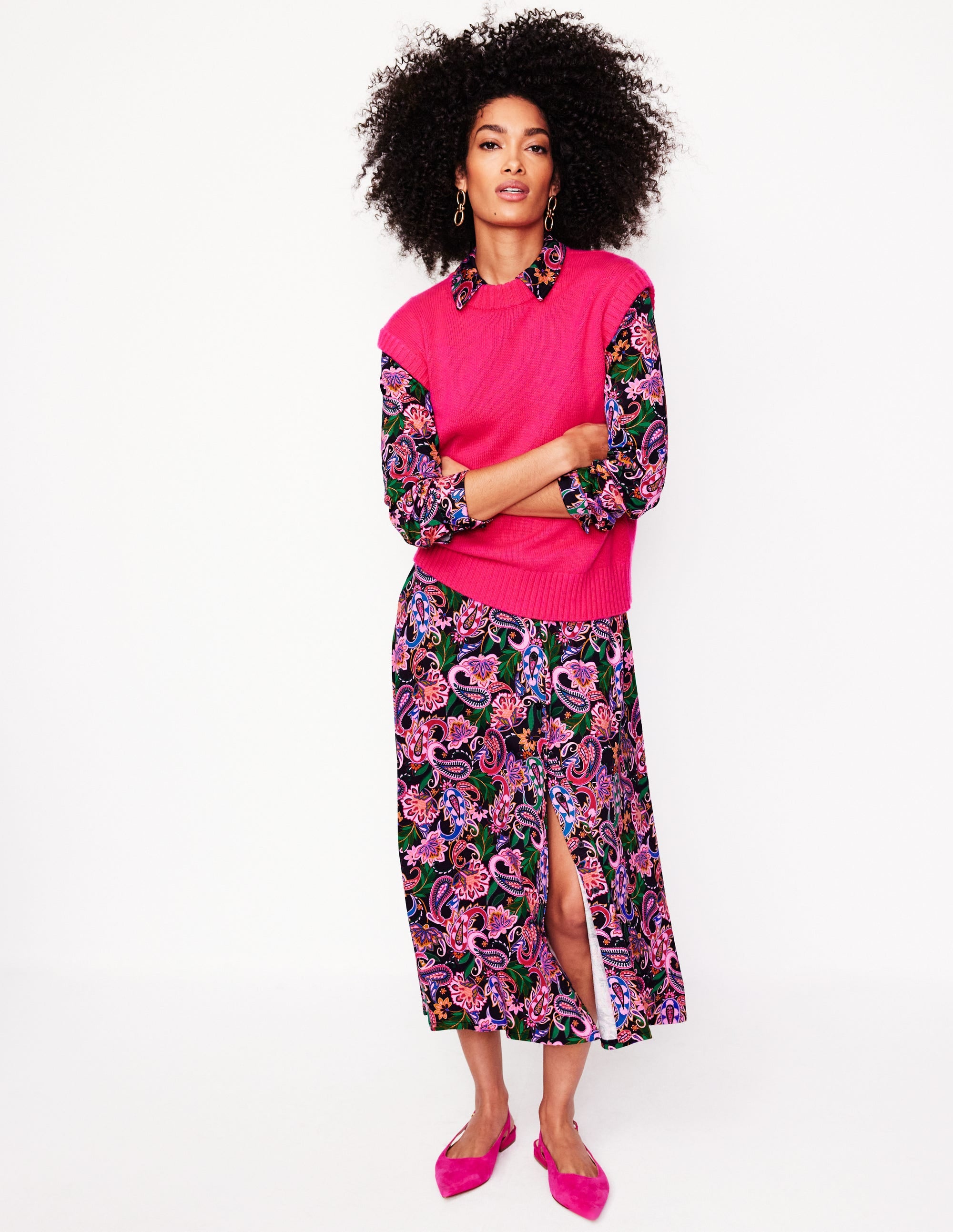 Marcia Jersey Shirt Dress-Multi, Paisley Fusion - Image 4