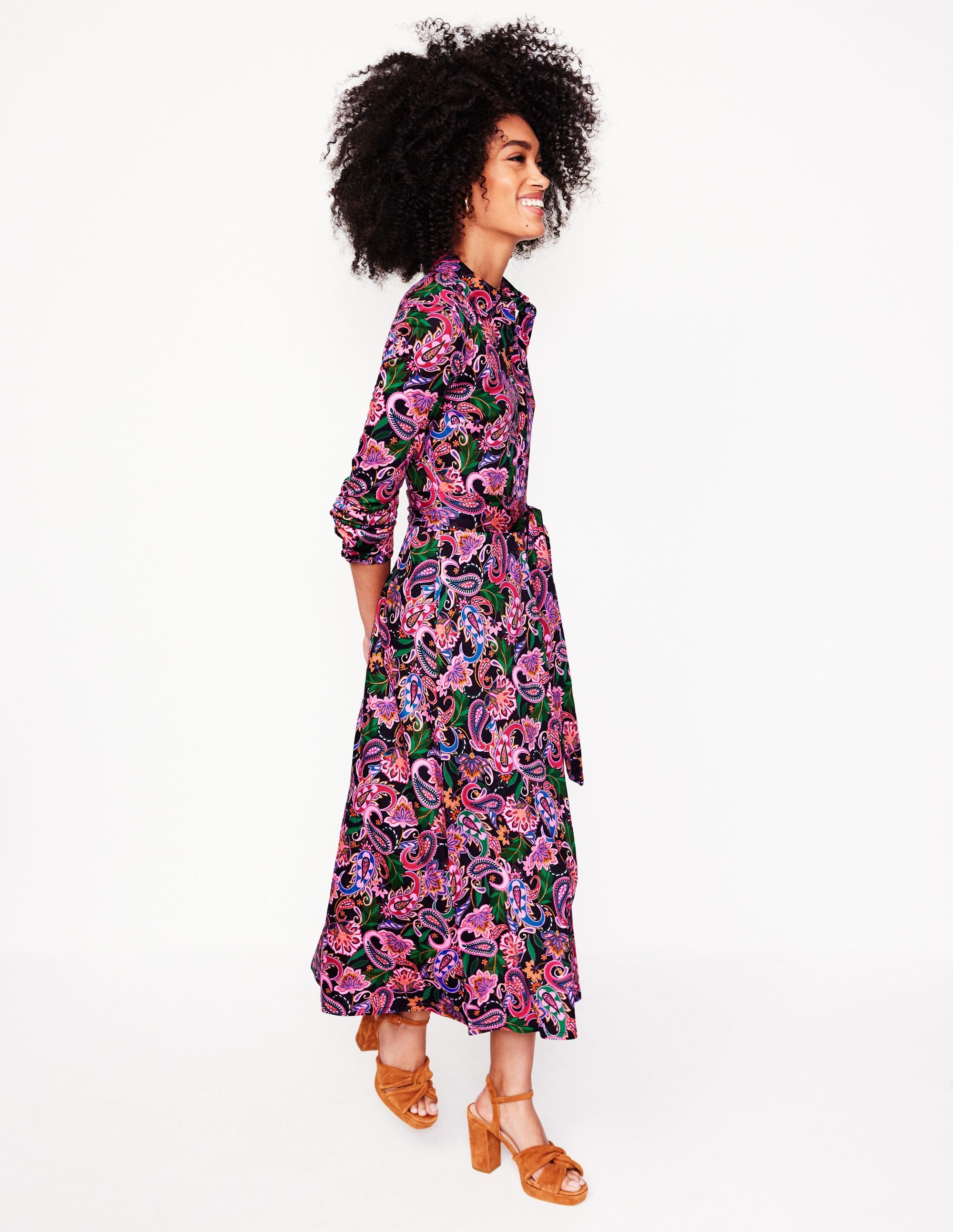 Marcia Jersey Shirt Dress-Multi, Paisley Fusion - Image 5