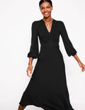 Georgia Jersey Midi Dress-Black