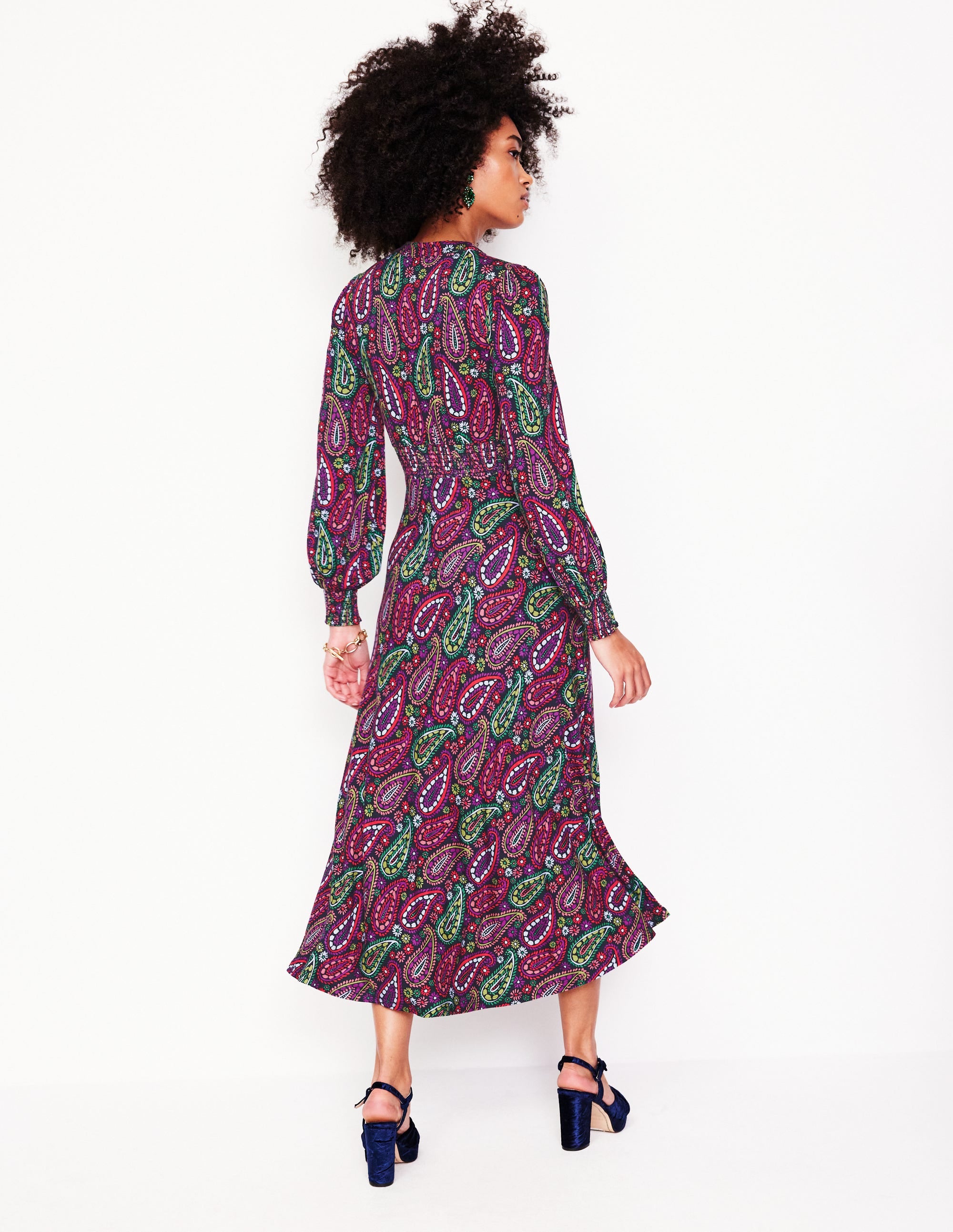 Georgia Jersey Midi Dress-Multi, Illustrated Paisley - Image 3