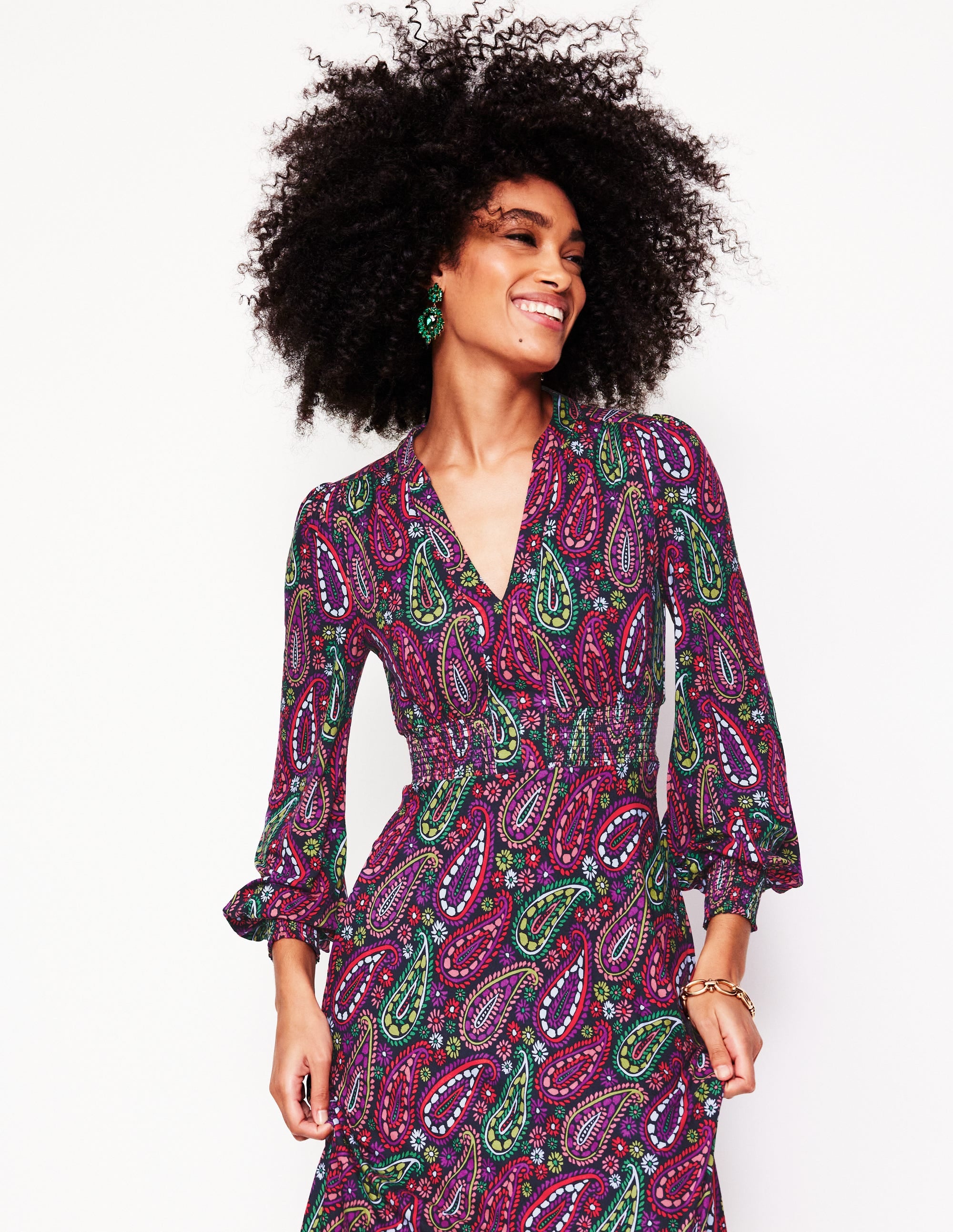 Georgia Jersey Midi Dress-Multi, Illustrated Paisley - Image 4