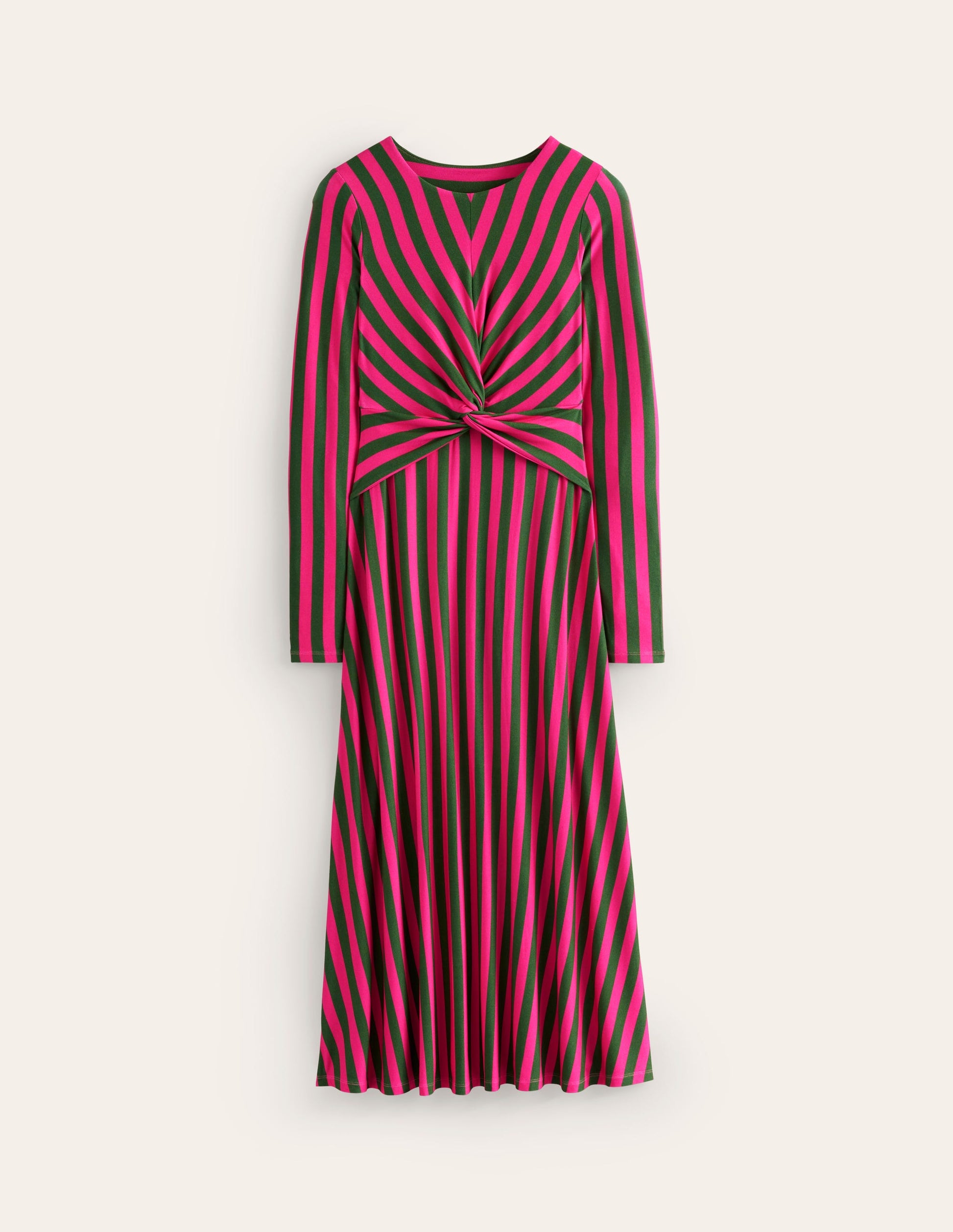 Twisted Waist Jersey Dress-Pink Peacock and Eden, Stripe-6