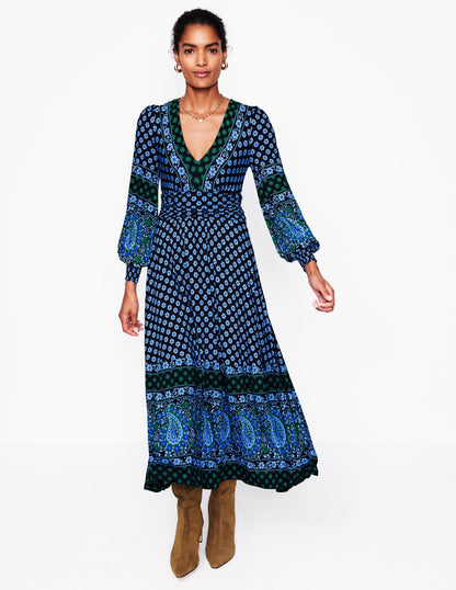 Daphne Jersey Maxi Dress-Dawn Blue, Paisley Posy-4