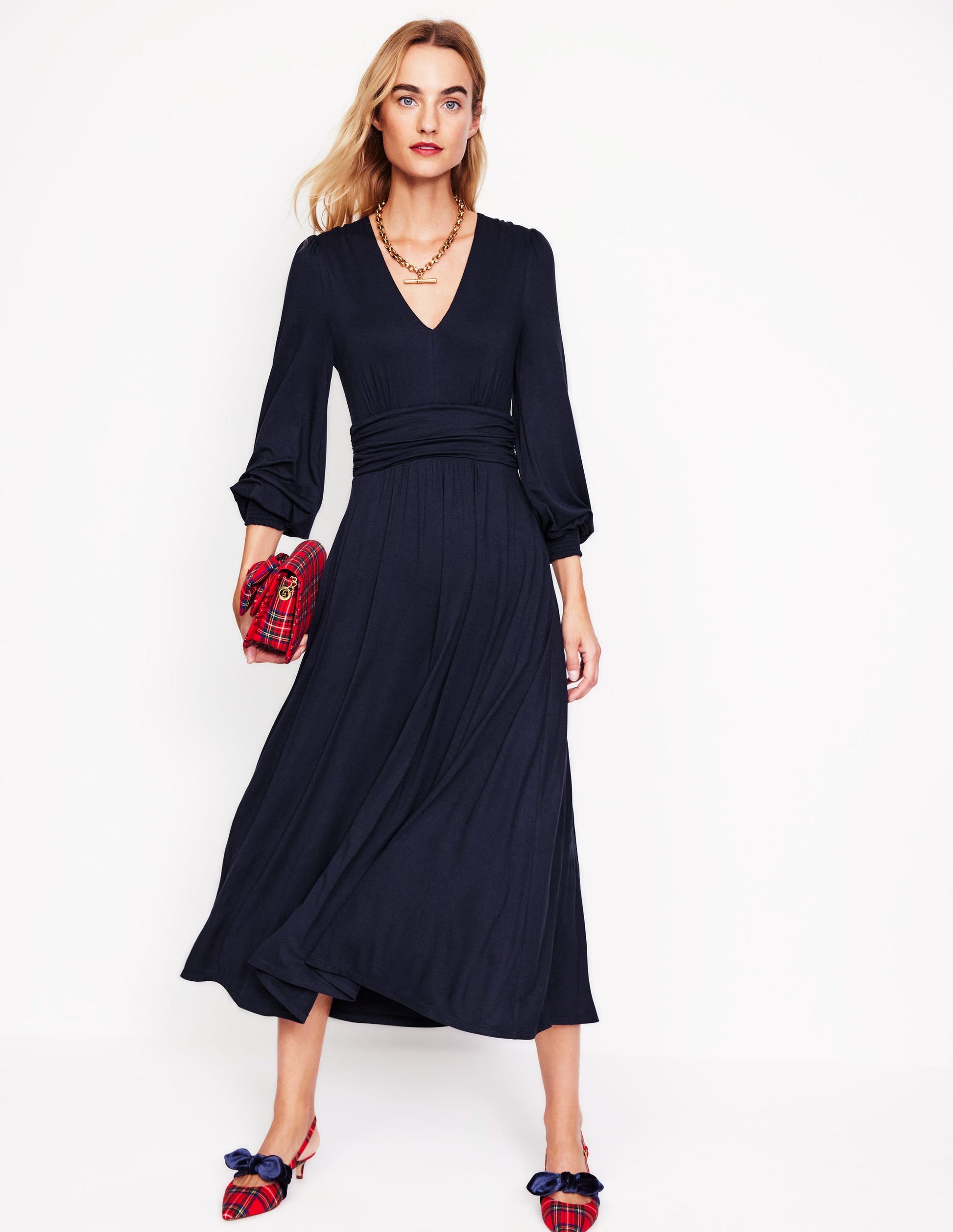 Daphne Jersey Maxi Dress-Navy-1