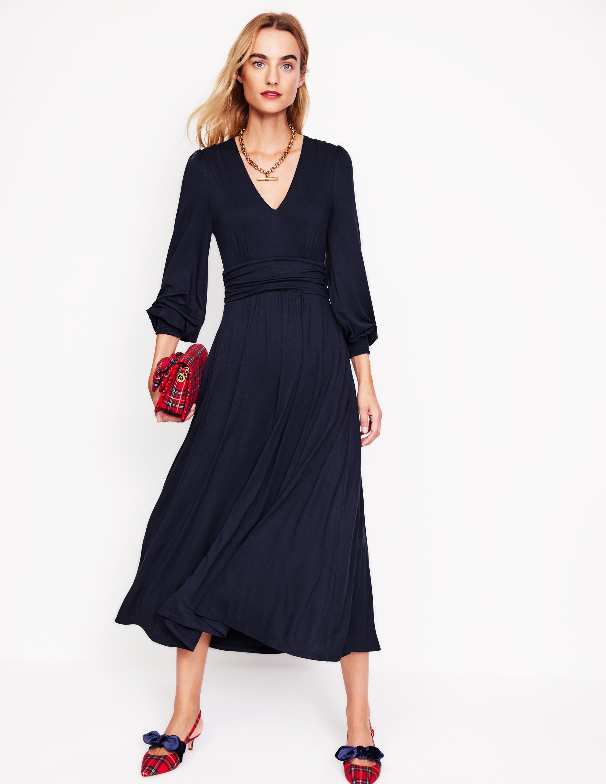 Daphne Jersey Maxi Dress-Navy - Image 1