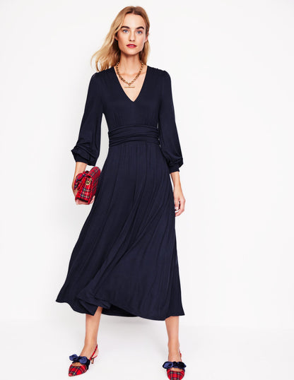 Daphne Jersey Maxi Dress-Navy-1