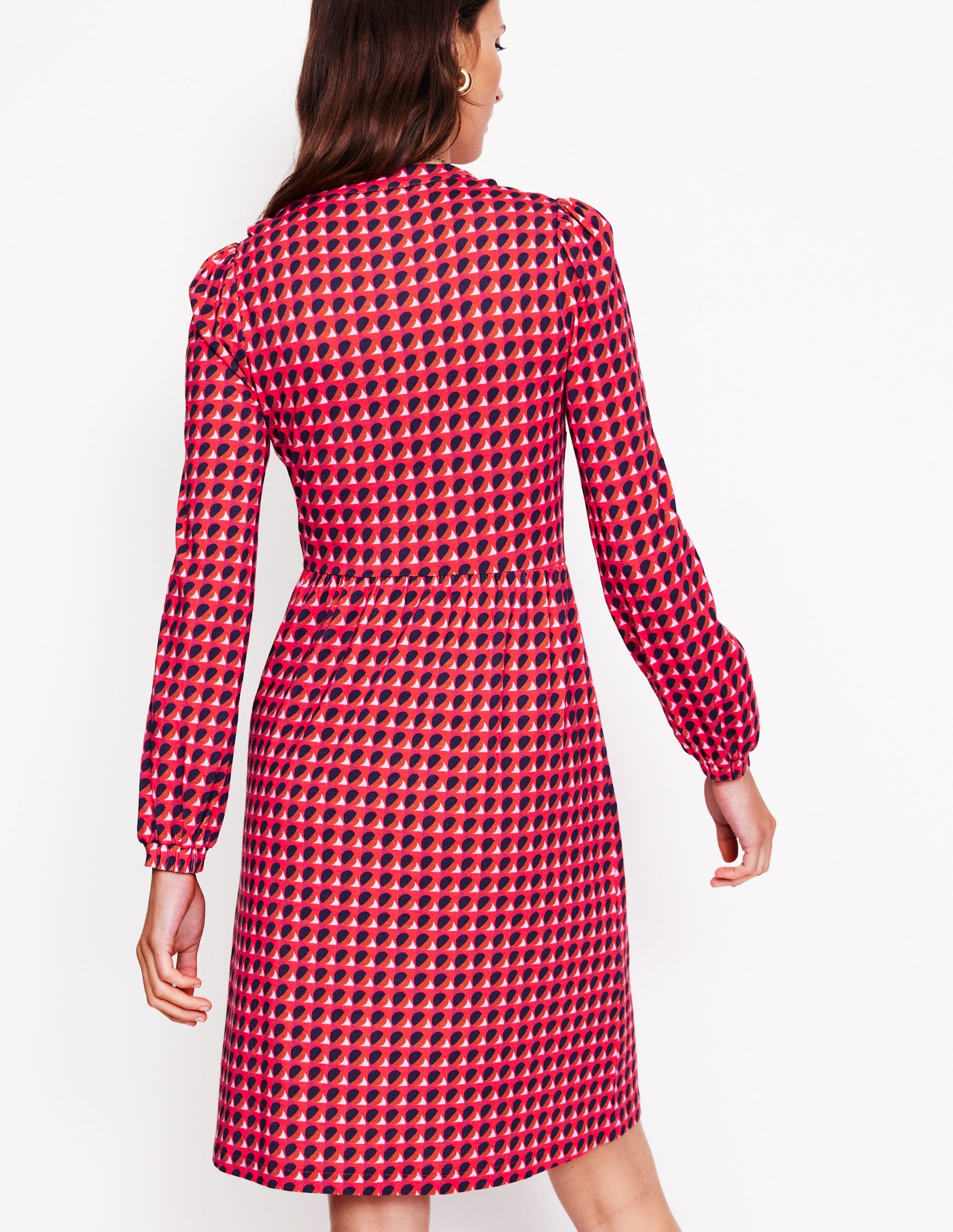 Naomi Relaxed Jersey Dress-Rouge, Sphere Geo - Image 3