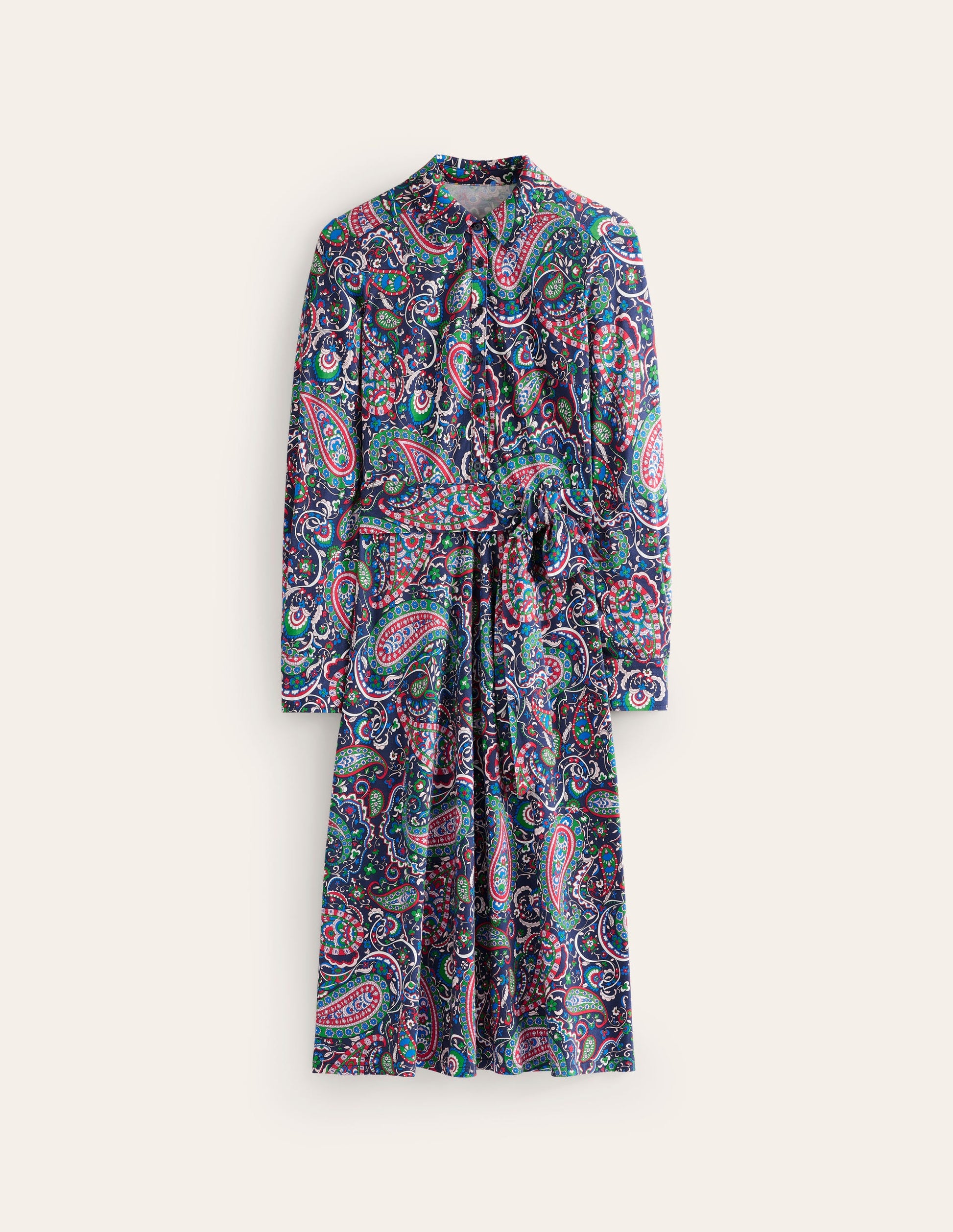 Laura Jersey Midi Shirt Dress-Navy, Paisley Paradise | Boden AU Laura Jersey Midi Shirt Dress-Navy, Paisley Paradise | Boden AU