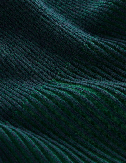 Lola Knitted Midi Dress-Pine, Navy Plated-6