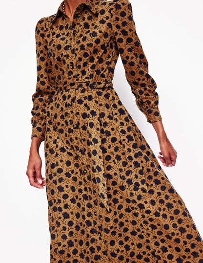 Aubrey Cord Midi Shirt Dress-Rubber, Silhouette Sprig-3