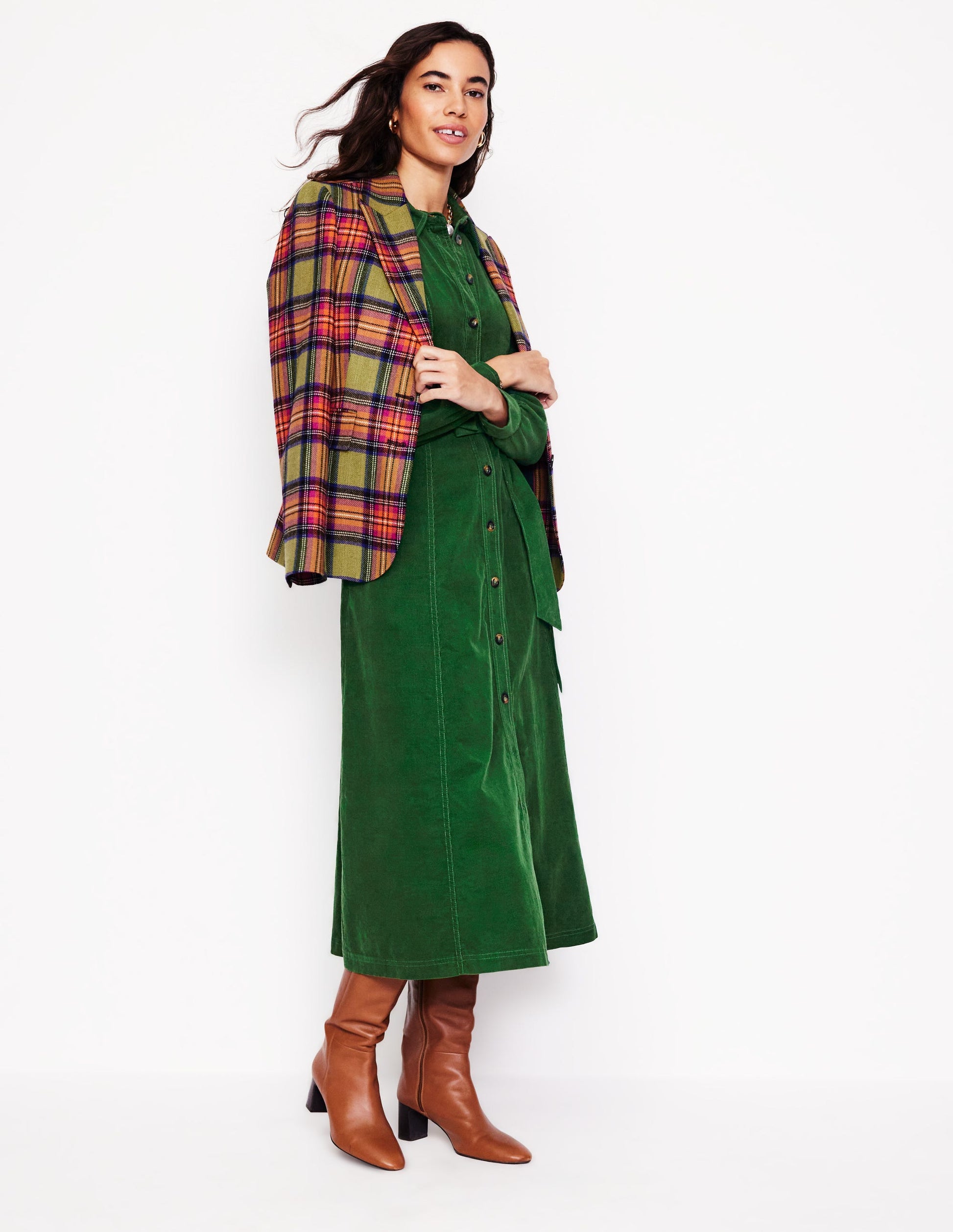 Aubrey Cord Midi Shirt Dress-Eden-4