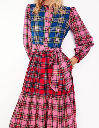 Alba Check Maxi Dress-Multi Hotch Potch Check-3