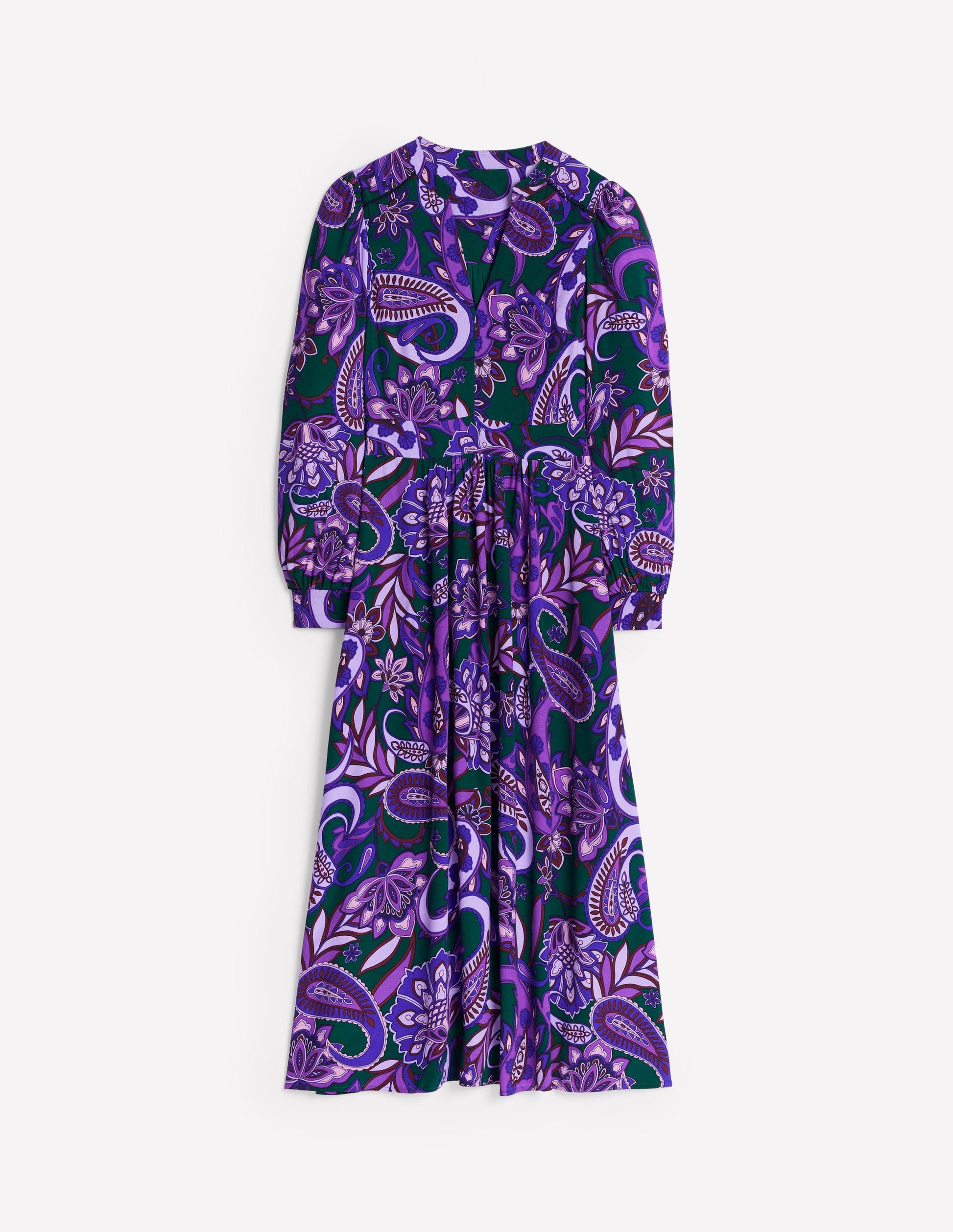 Zoe Trim Detail Midi Dress-Ameythyst, Paisley Fusion-6