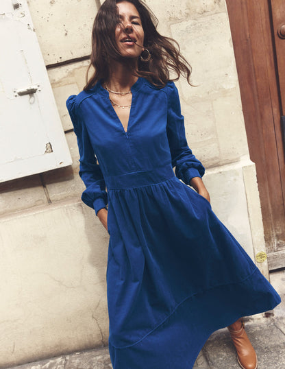 Zoe Zip Up Cord Midi Dress-Atlantic-5