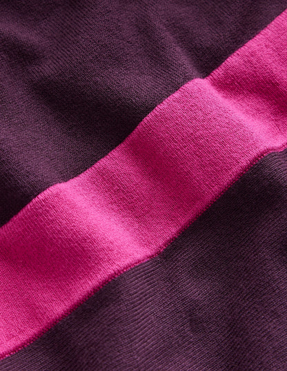 Sam Colourblock Knitted Dress-Aubergine, Maroon Colourblock-6