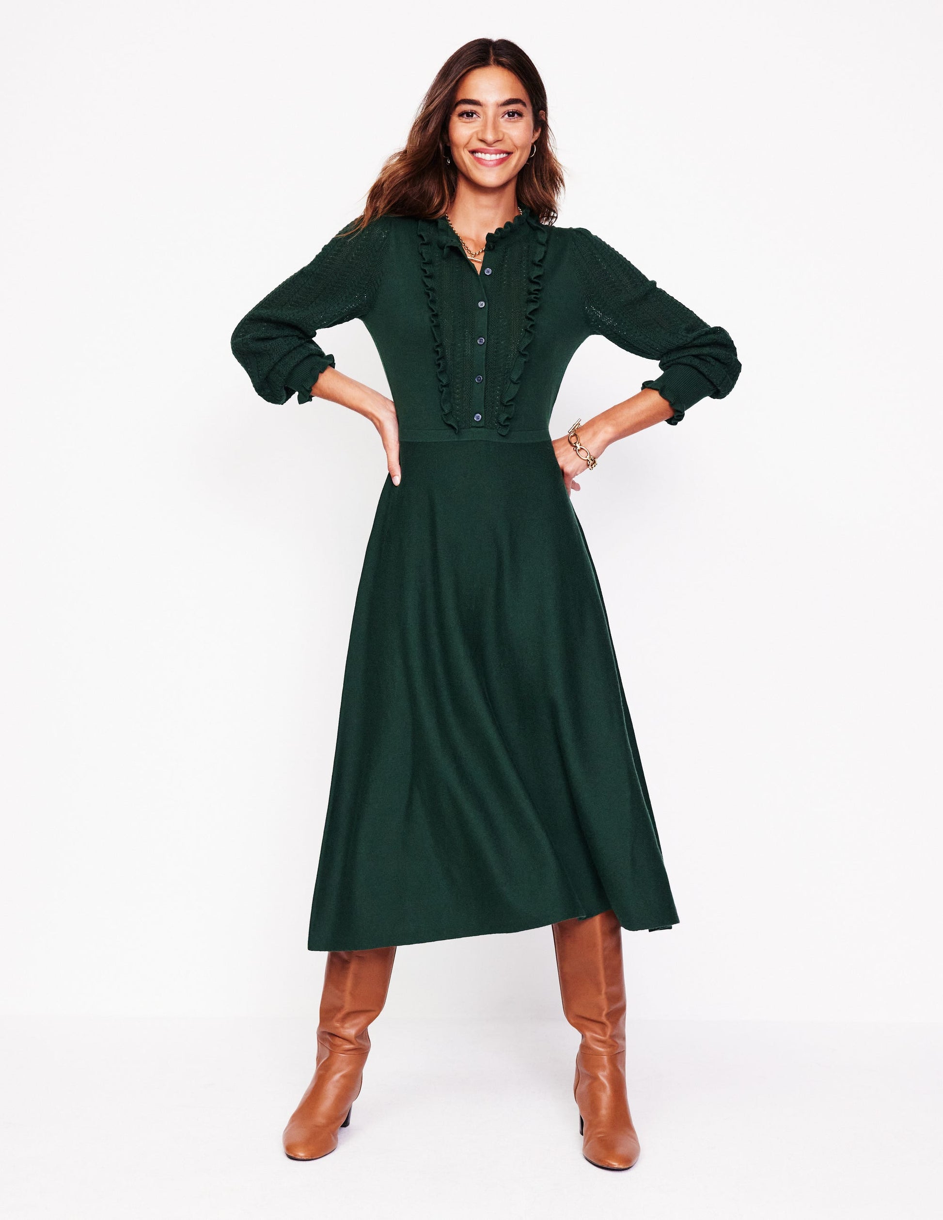 Winifred Frilled Knitted Dress-Glade-4