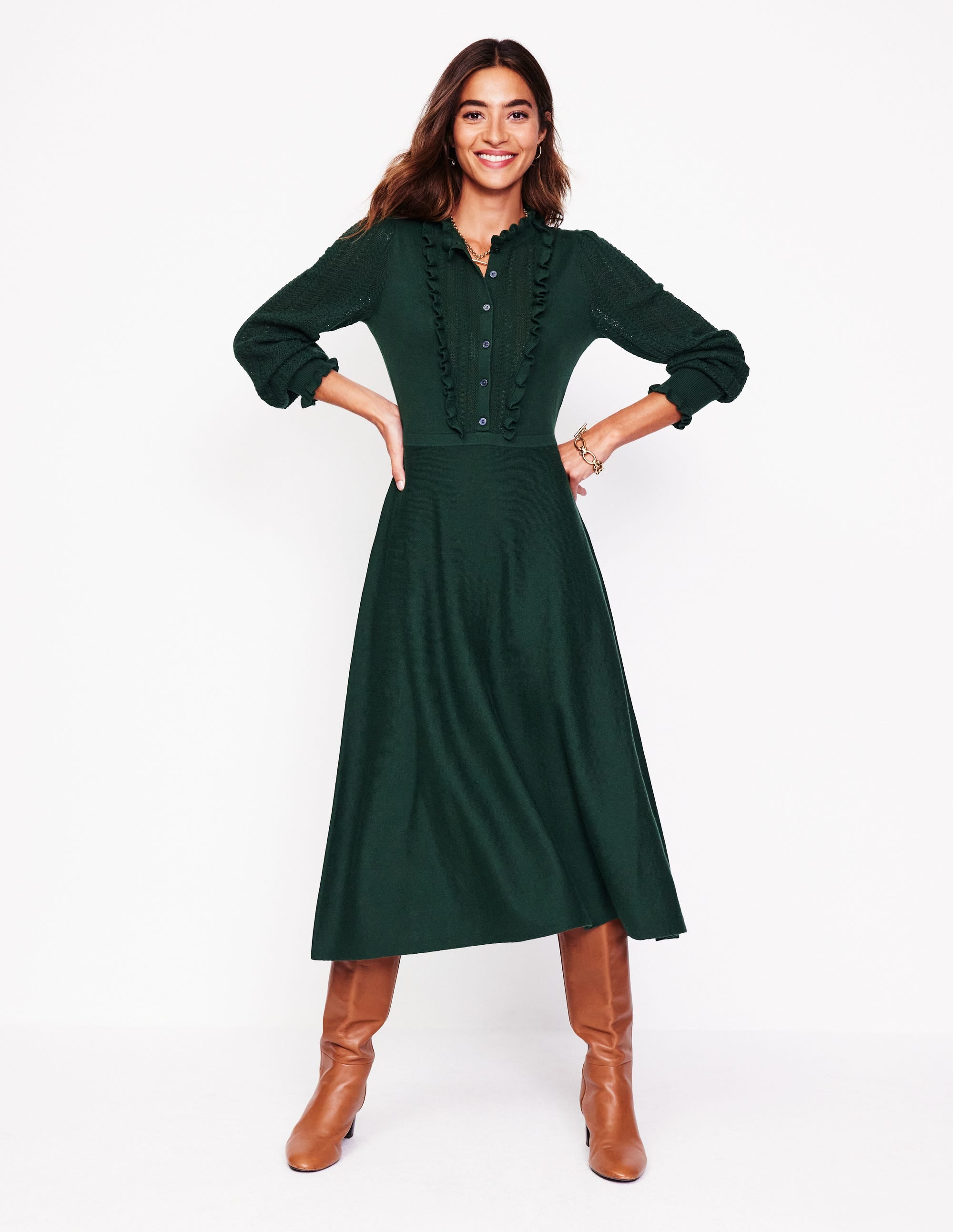 Winifred Frilled Knitted Dress-Glade - Image 4