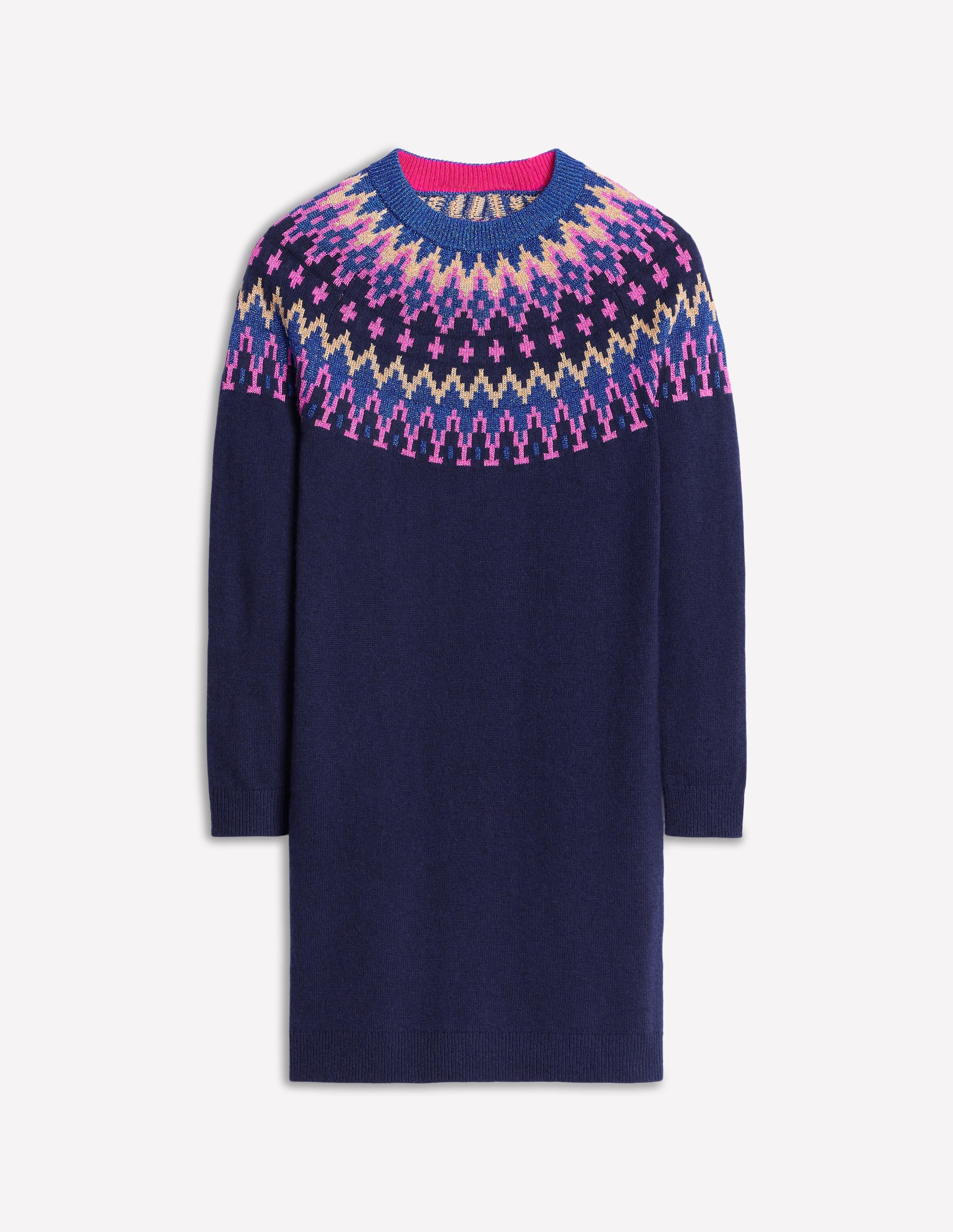 Eleanor Fair Isle Dress-Navy, Sparkle Fair Isle - Image 5