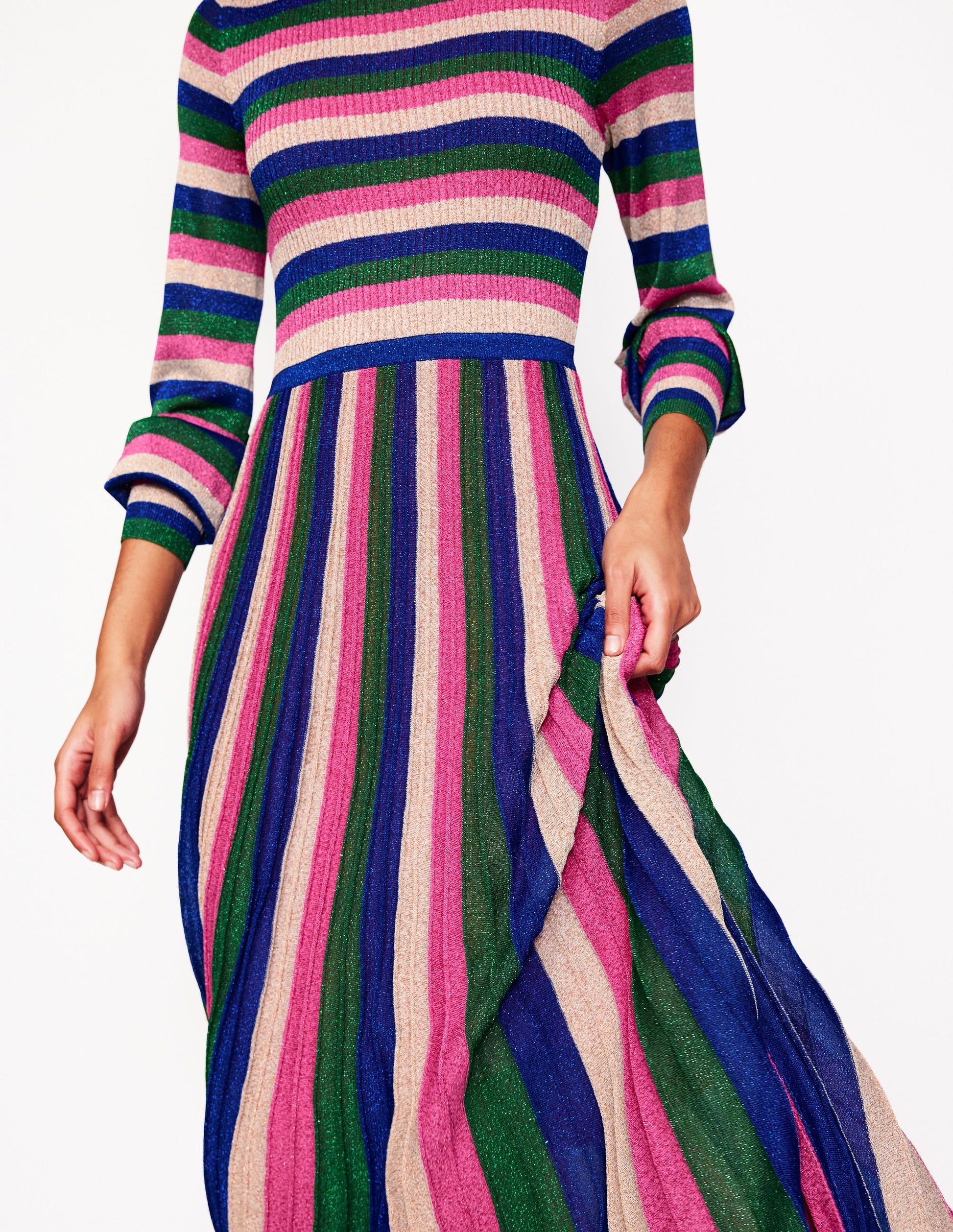 boden ribbed metallic dress BODEN Ribbed Metallic Dress