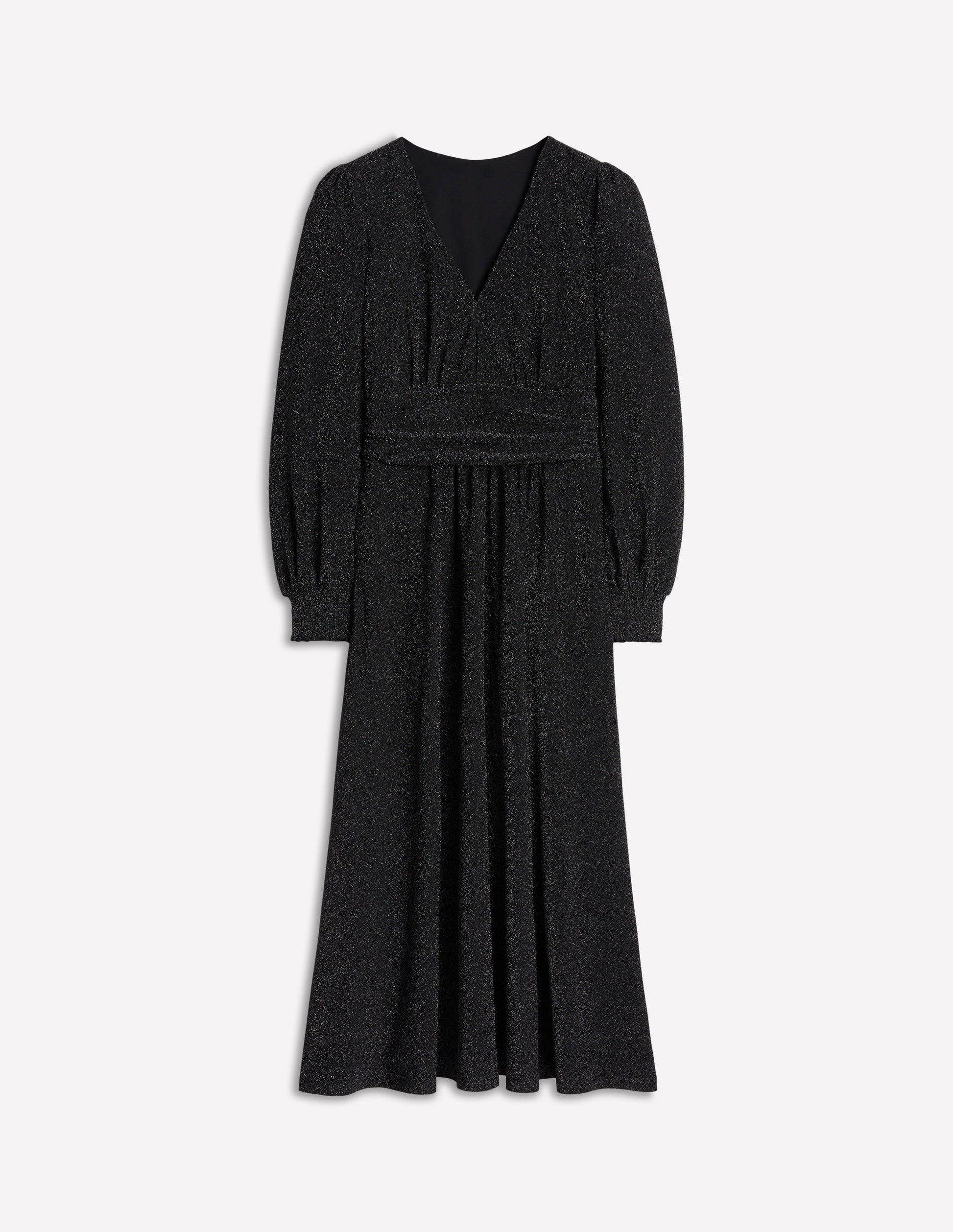 Daphne Metallic Midi Dress-Black-7