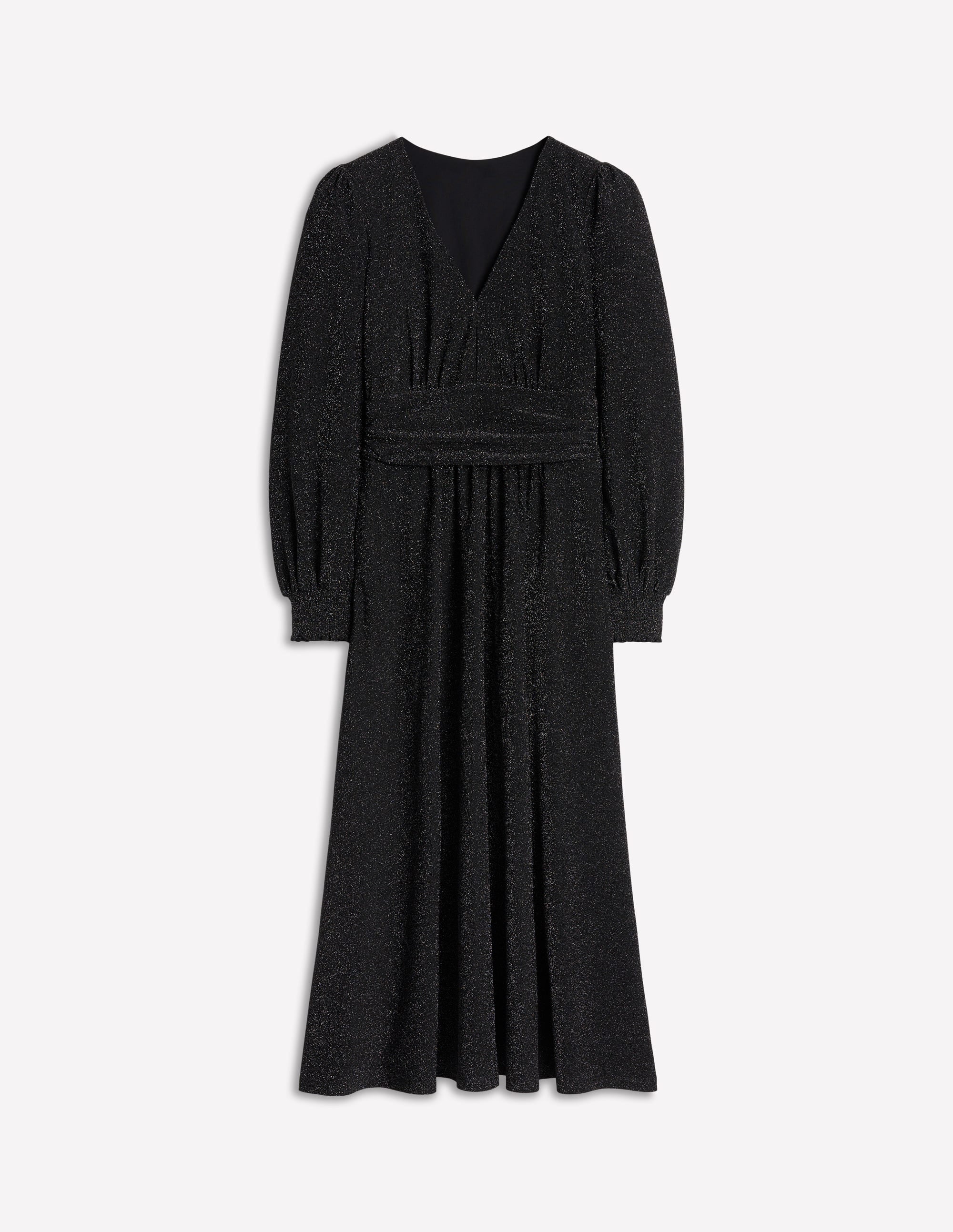 Daphne Metallic Midi Dress-Black - Image 7