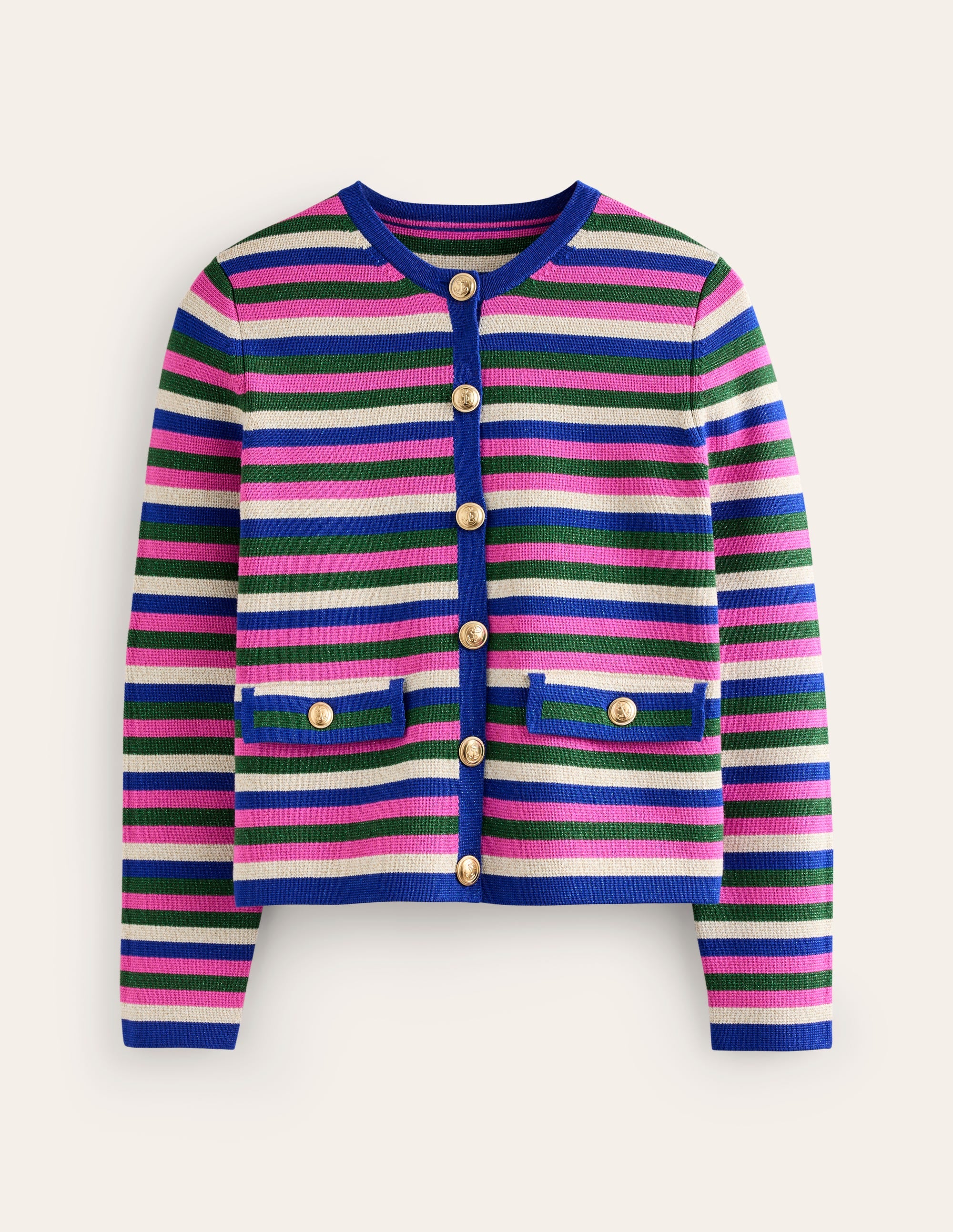 Holly Knitted Jacket-Multi Metallic Stripe - Image 6