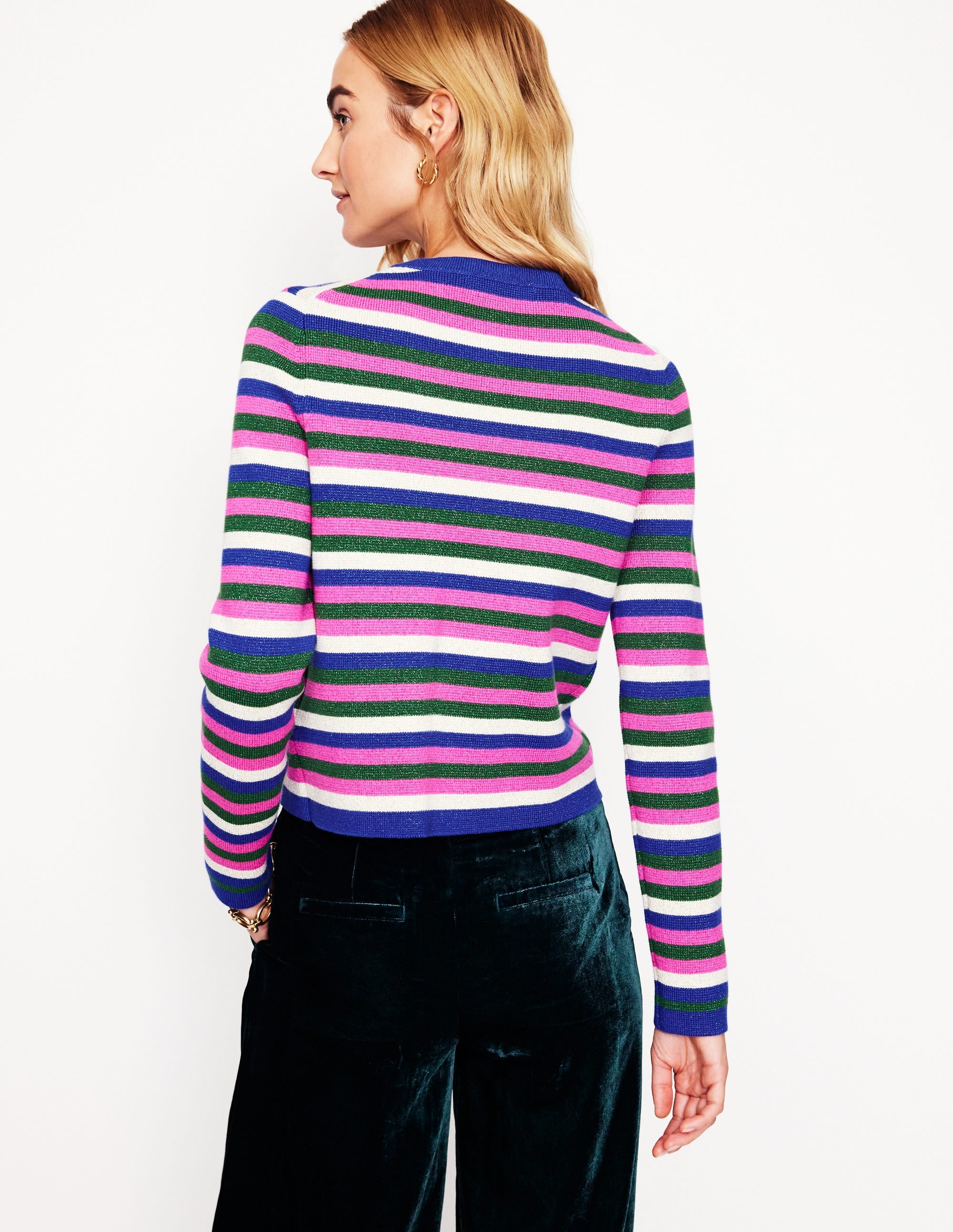Holly Knitted Jacket-Multi Metallic Stripe - Image 3