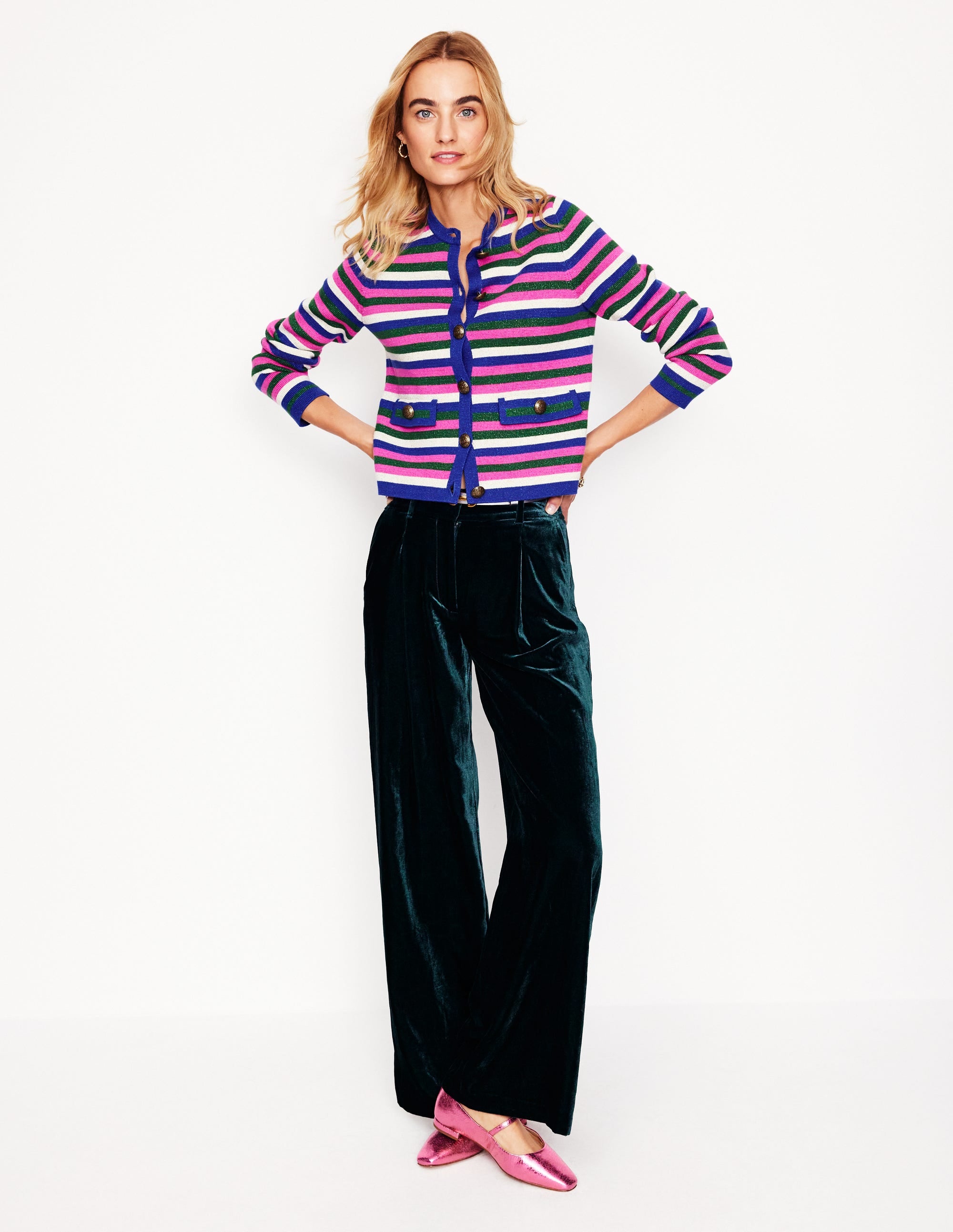 Holly Knitted Jacket-Multi Metallic Stripe - Image 4