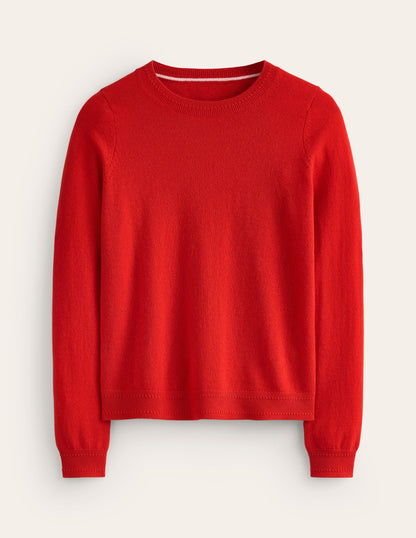 Eva Cashmere Crew Neck Jumper-Rouge Red-5