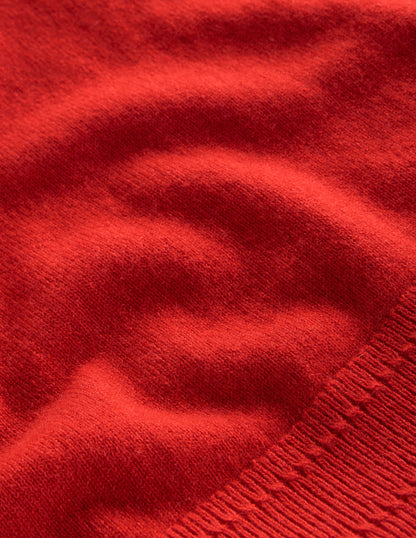 Eva Cashmere Crew Neck Jumper-Rouge Red-6