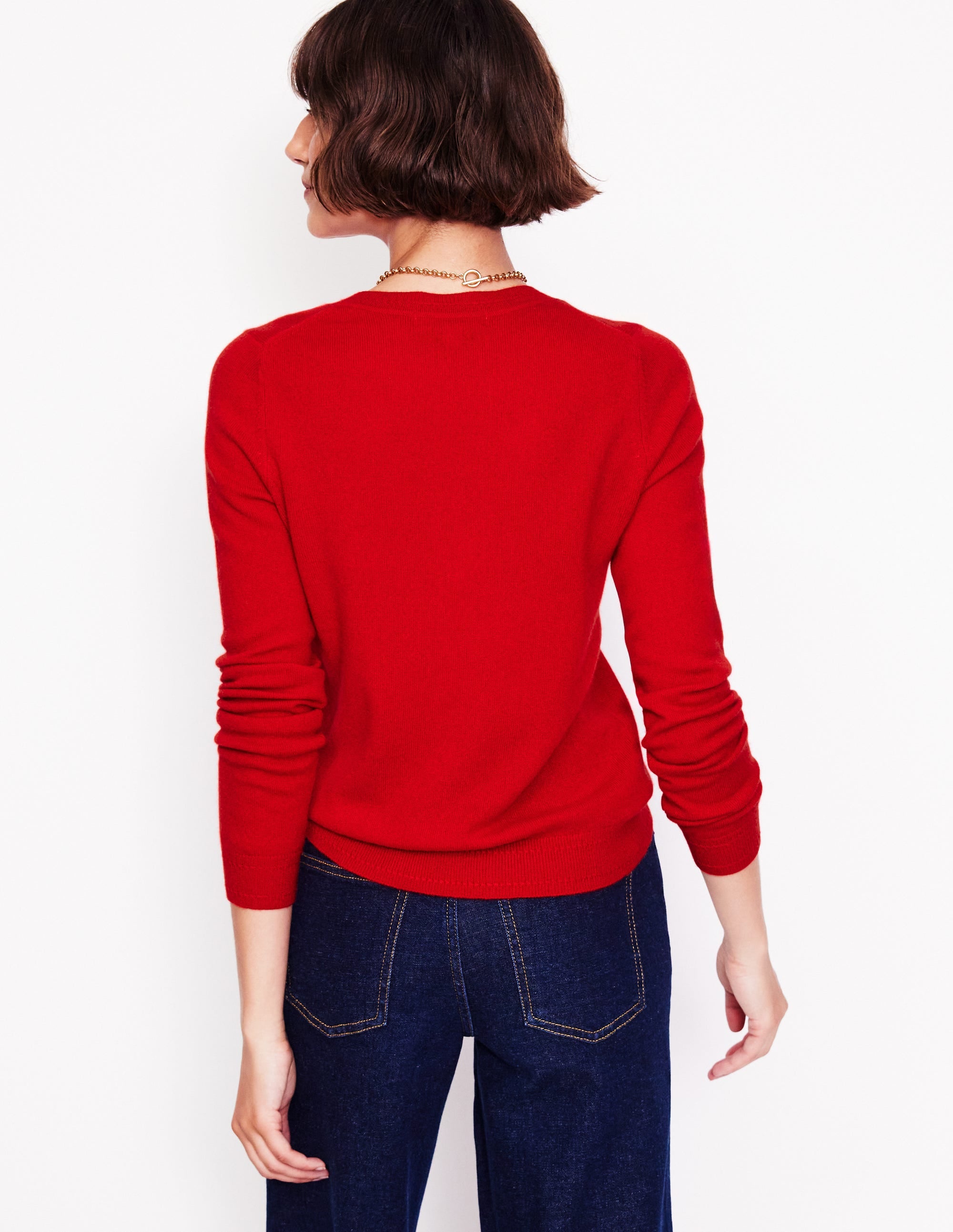 Eva Cashmere Crew Neck Jumper-Rouge Red - Image 3