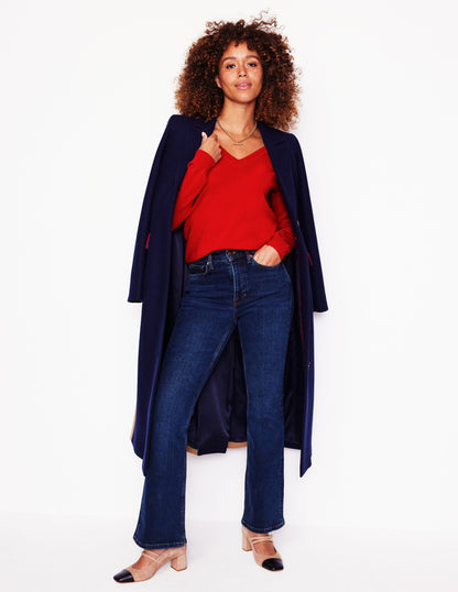 Eva Cashmere V-neck Jumper-Rouge Red-4