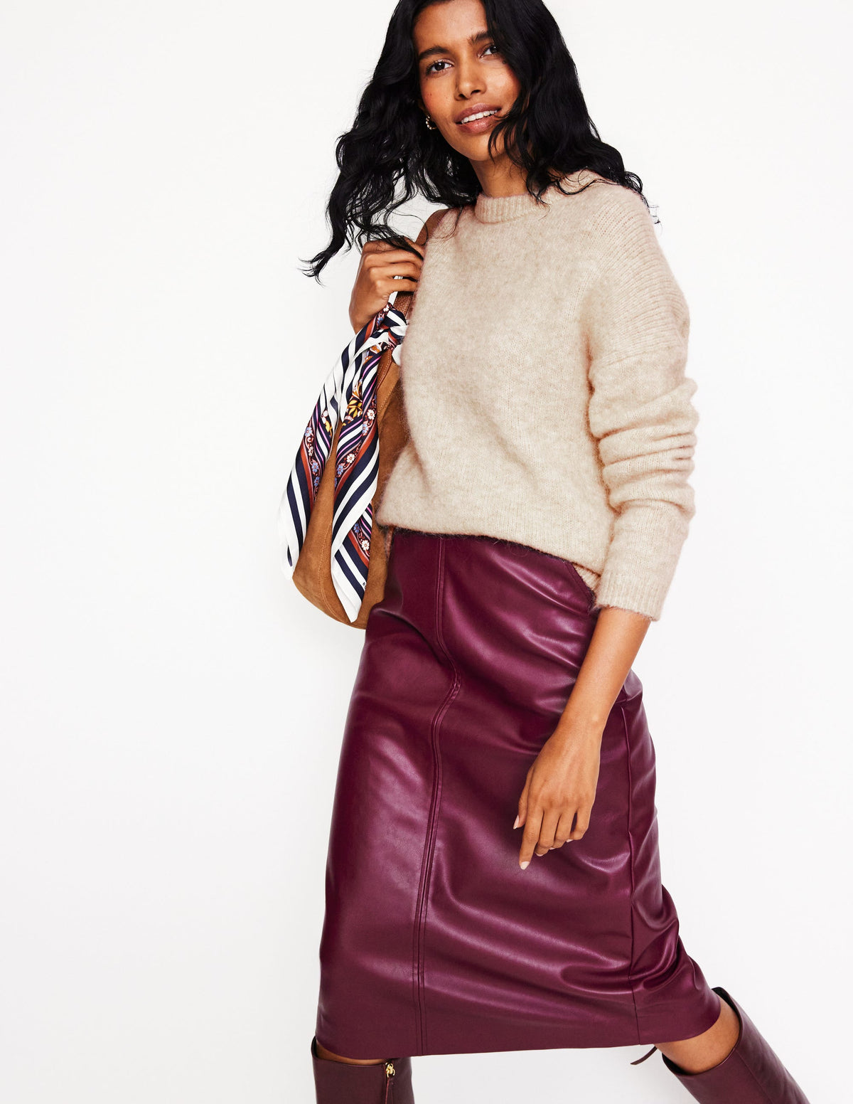 Rosemary Relaxed Fluffy Jumper-Oatmeal Melange-1
