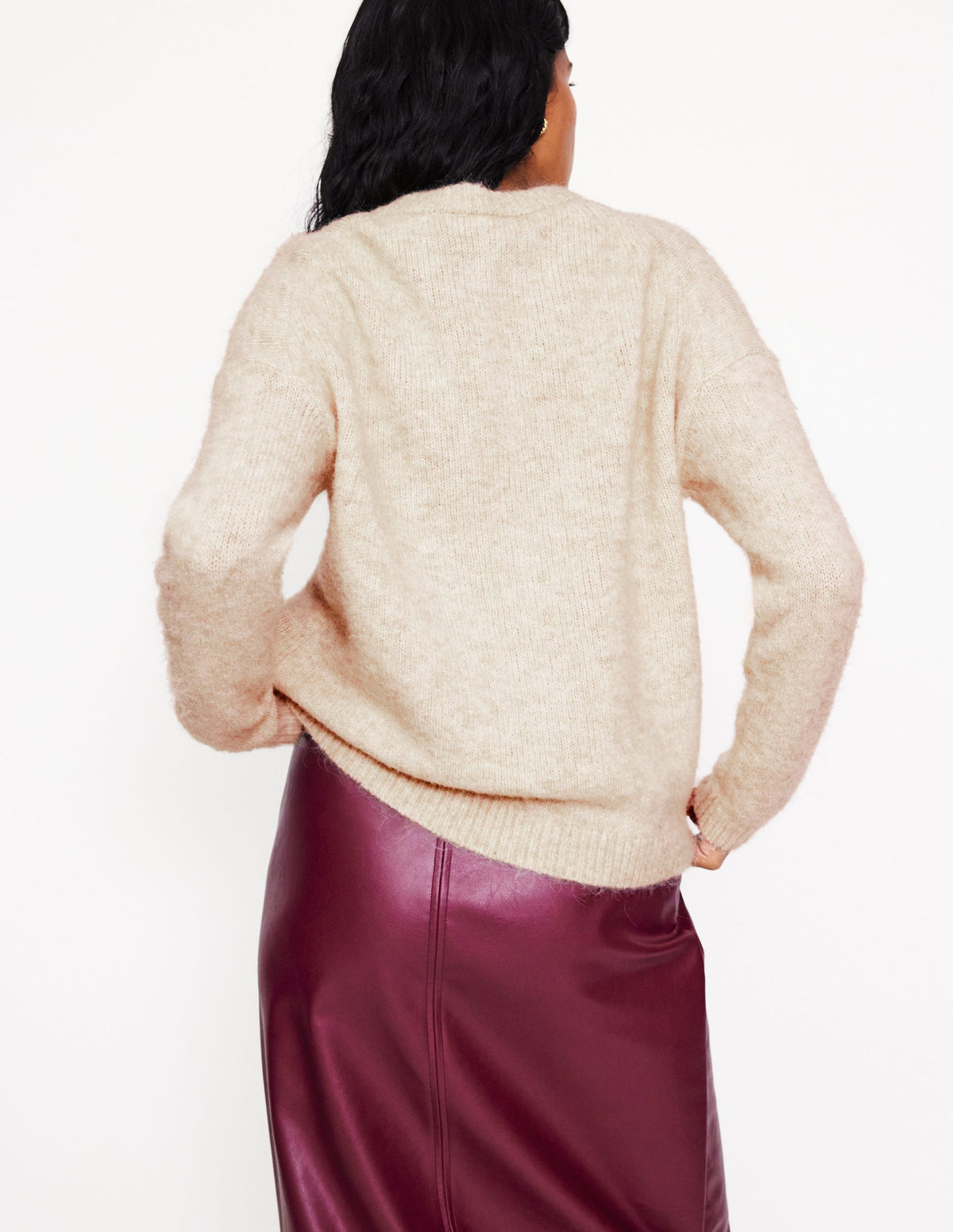 Rosemary Relaxed Fluffy Jumper-Oatmeal Melange - Image 3