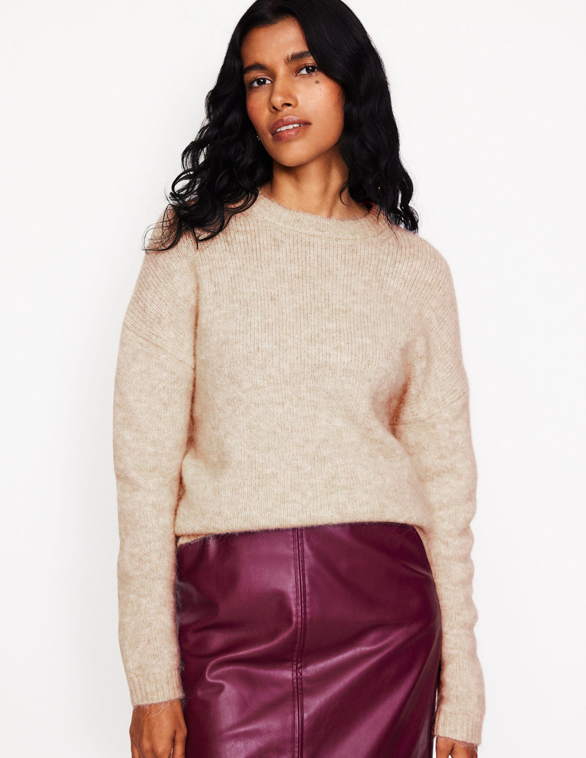 Rosemary Relaxed Fluffy Jumper-Oatmeal Melange-4