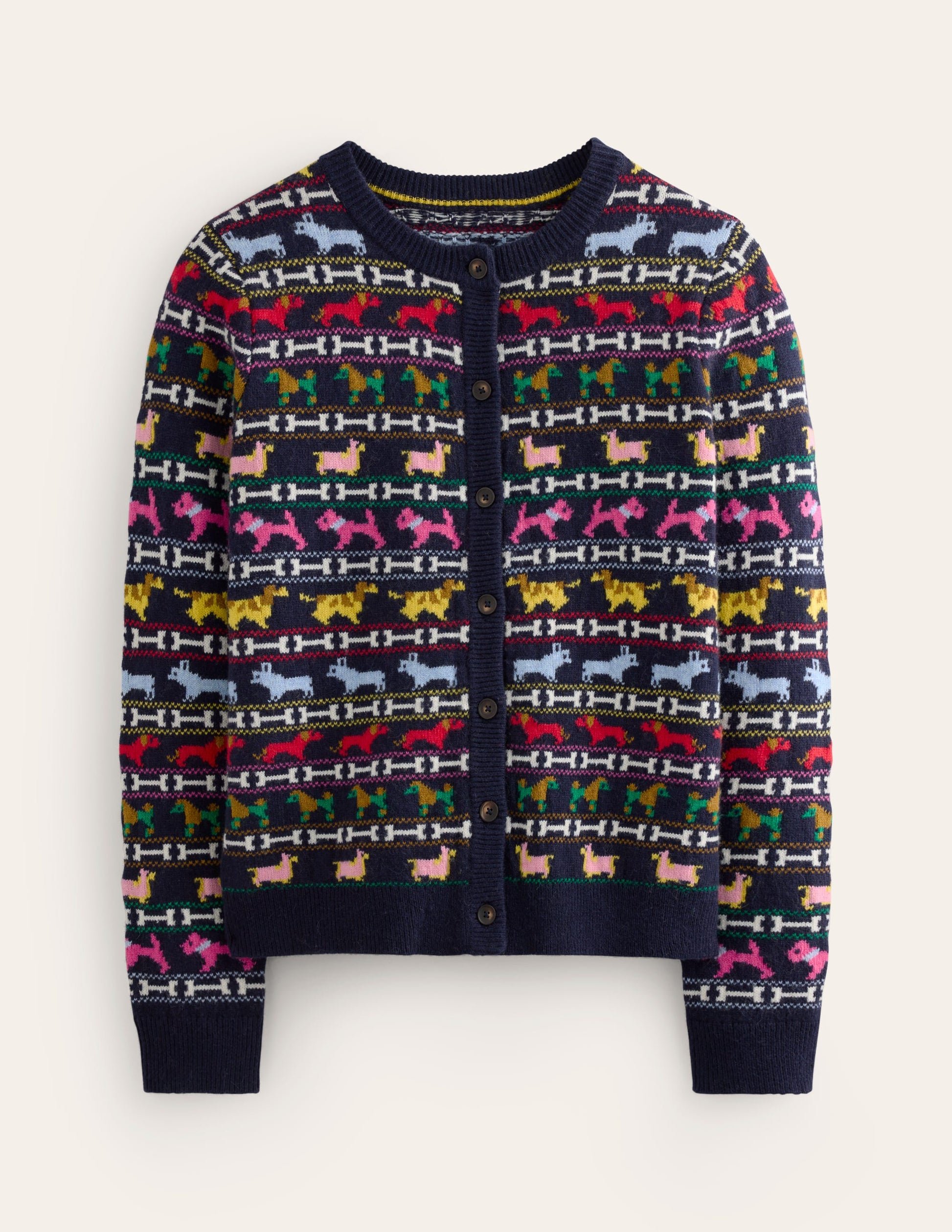 Edie Fair Isle Cardigan-Navy, Dogs-10