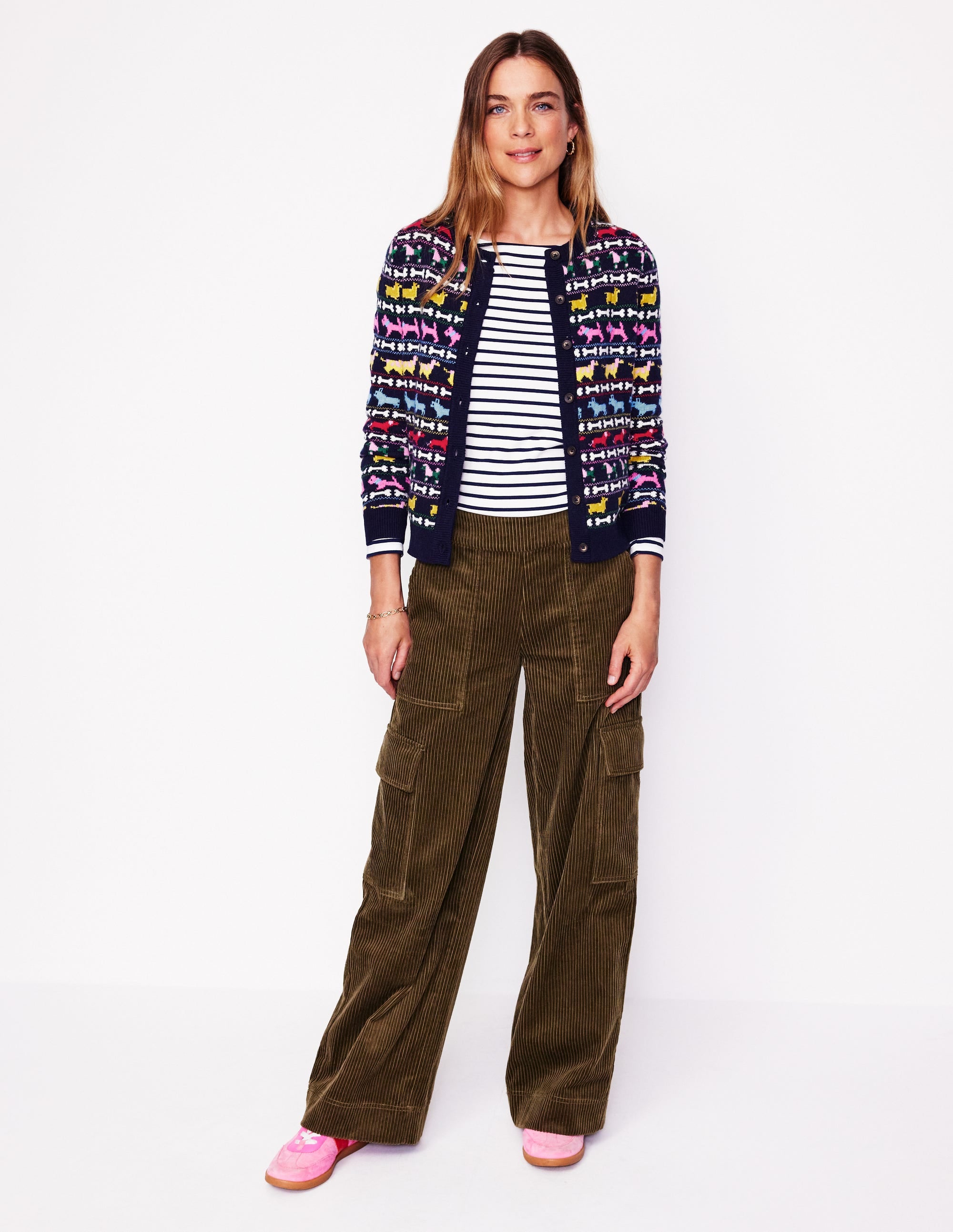 Edie Fair Isle Cardigan-Navy, Dogs - Image 6