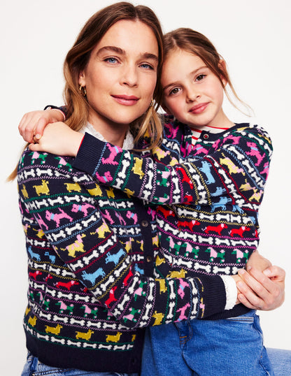 Edie Fair Isle Cardigan-Navy, Dogs-8